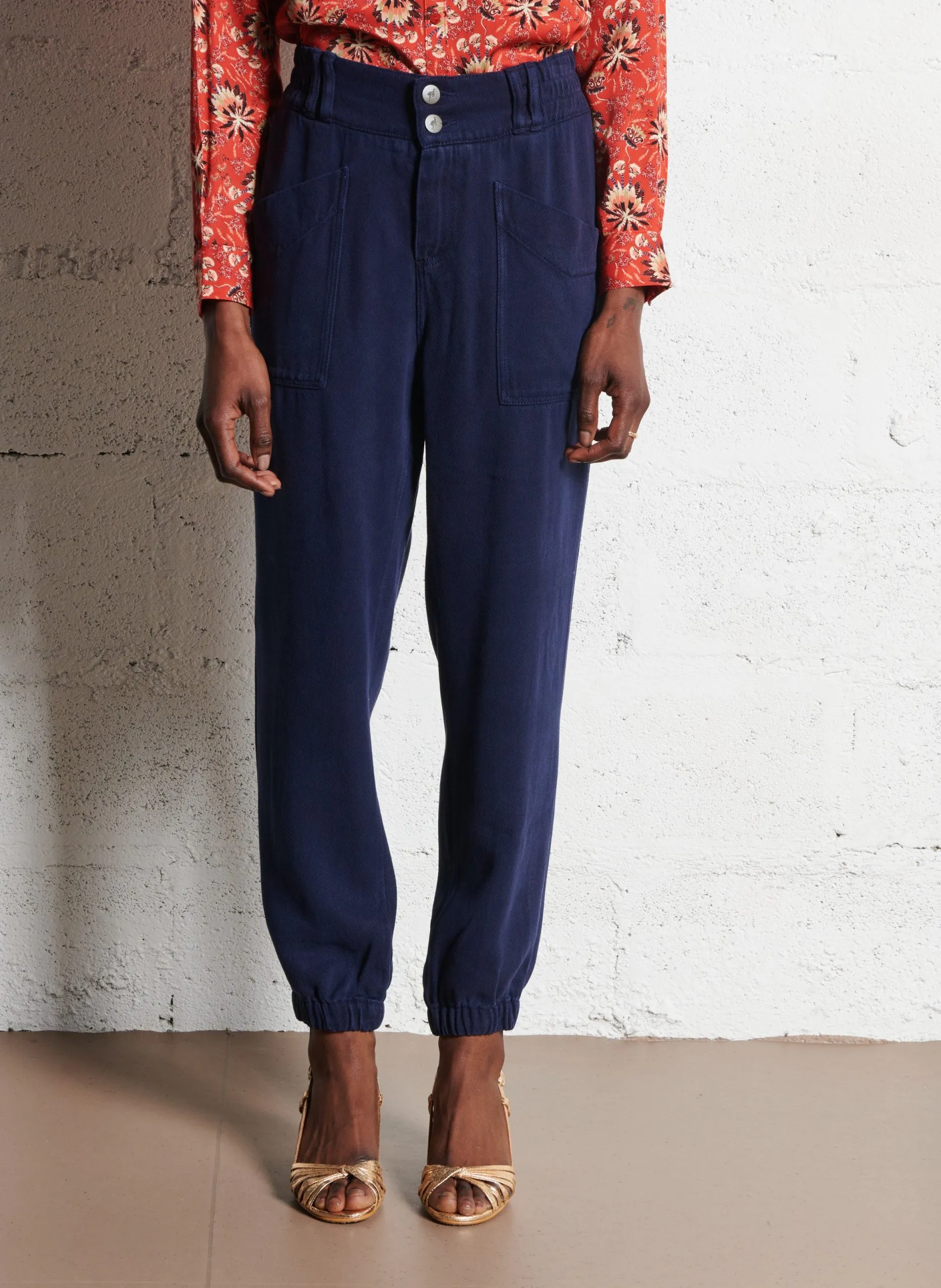 Bundfaltenhose Blau LE CALY