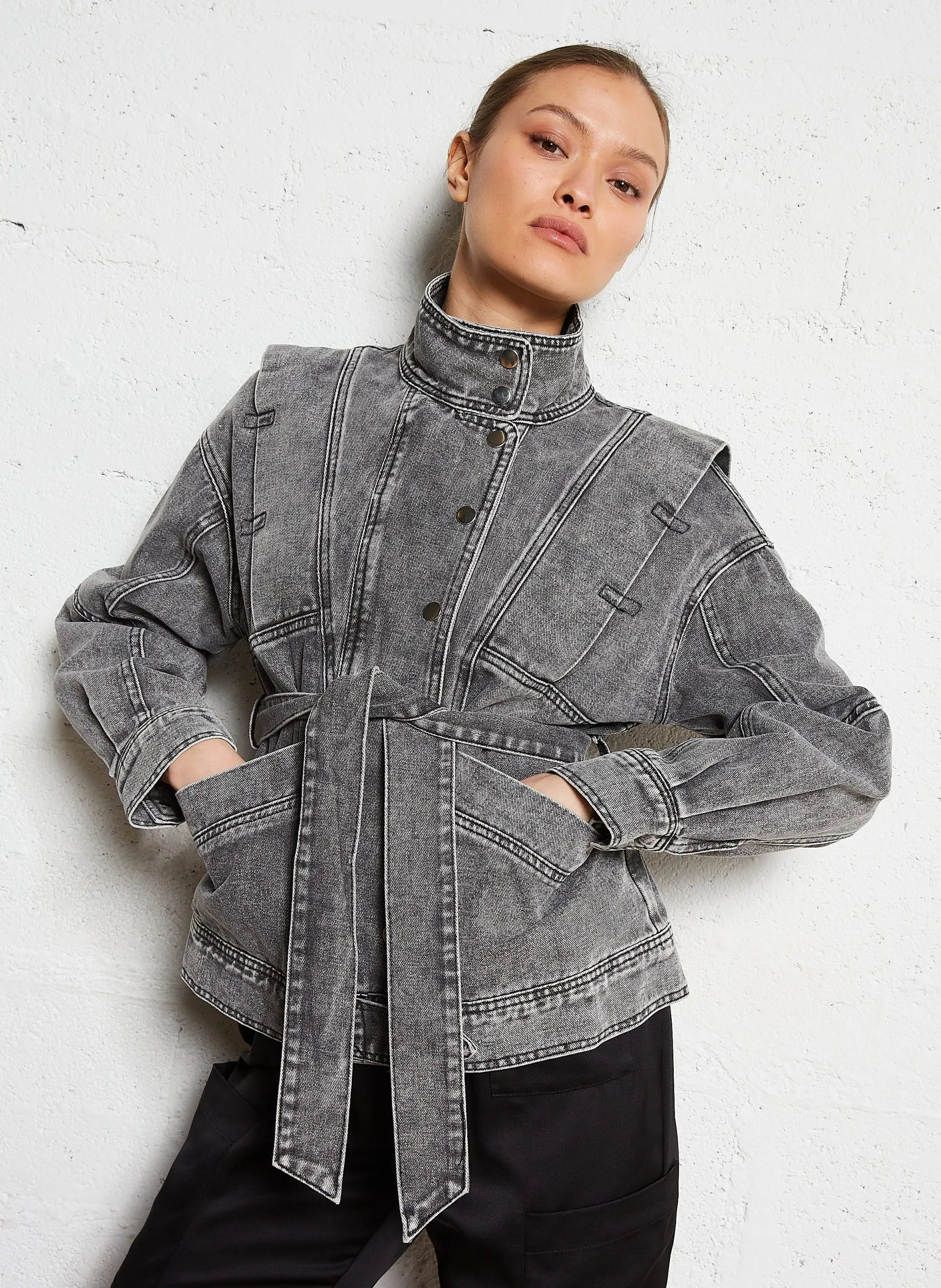 Gerade Baumwolljacke Grau KILI