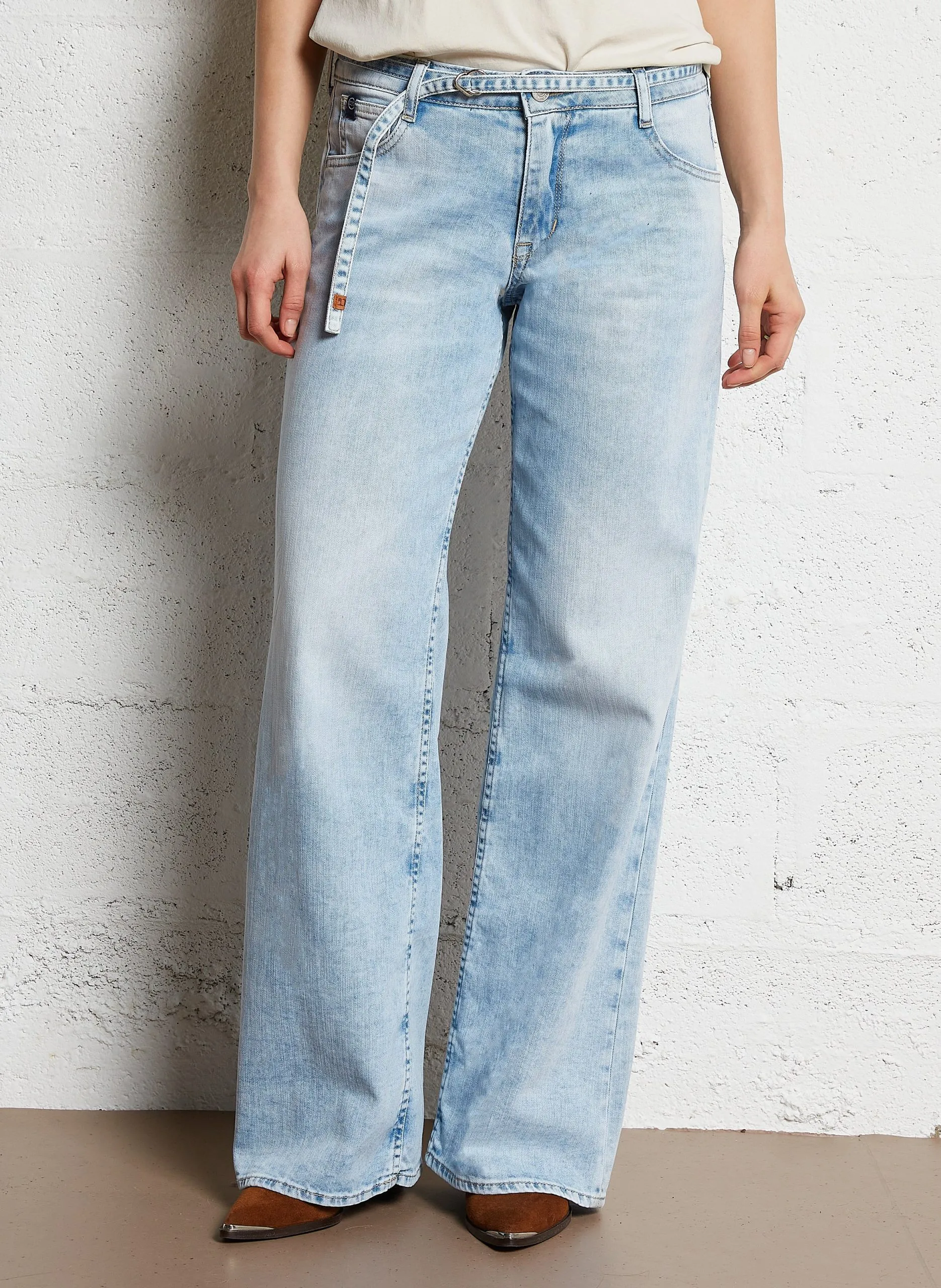 Weite Jeans aus Baumwoll-Mix Blau LAURYN JAB