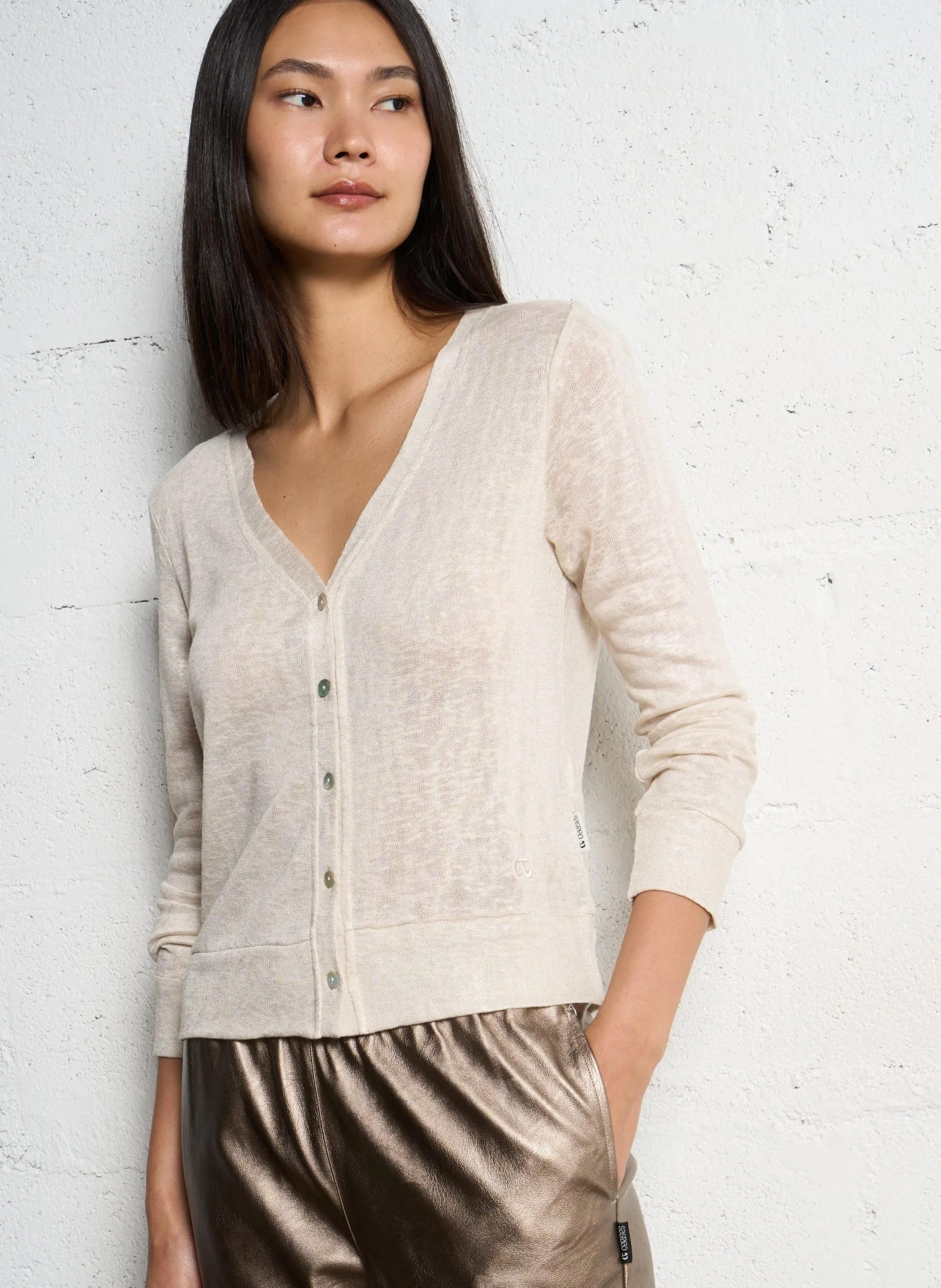 Gerade geschnittene Strickjacke Rosa REJANE