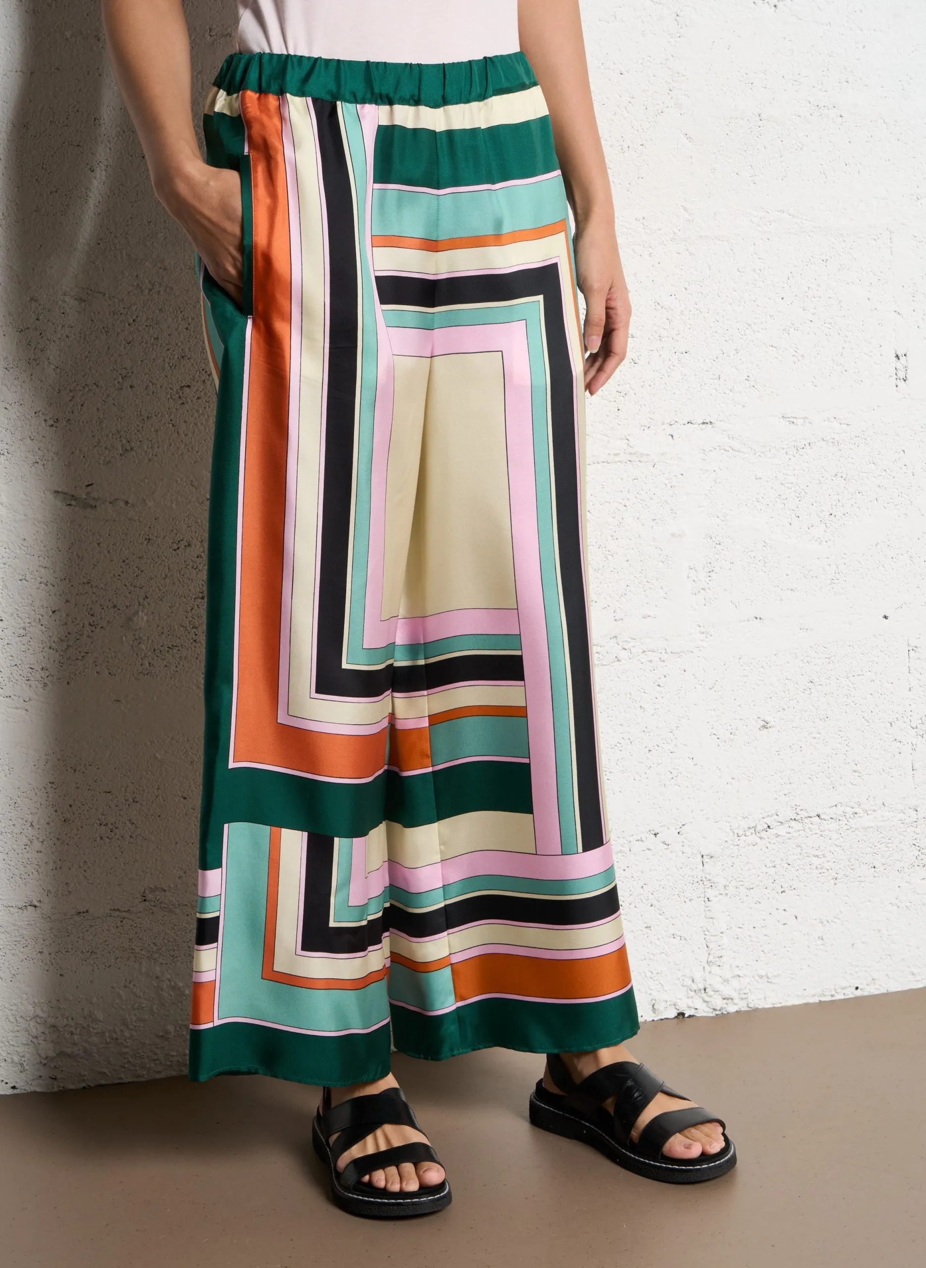 Weites bedrucktes Hosenbein Mehrfarbig OTTAVO