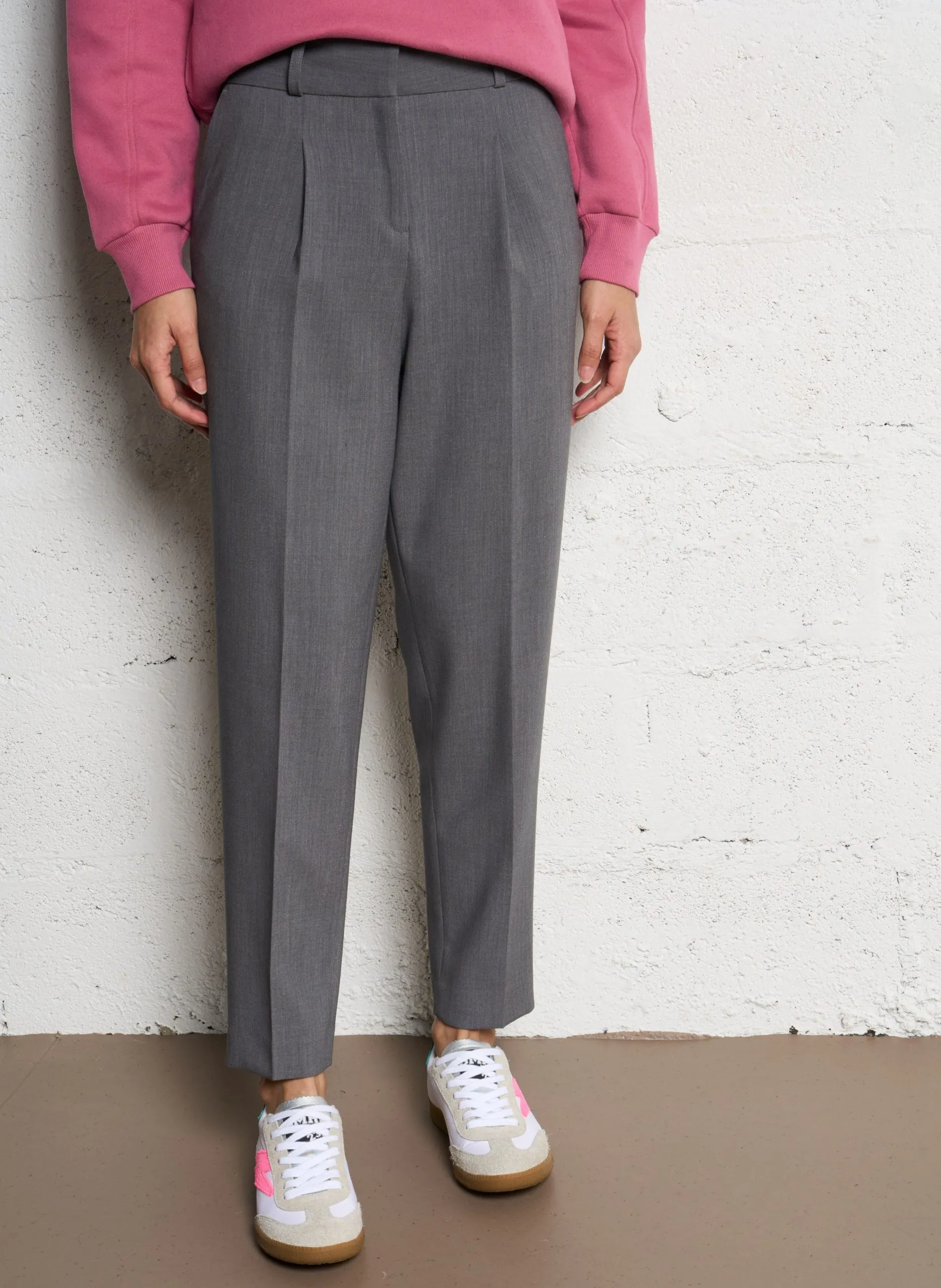 Bundfaltenhose Grau BEN