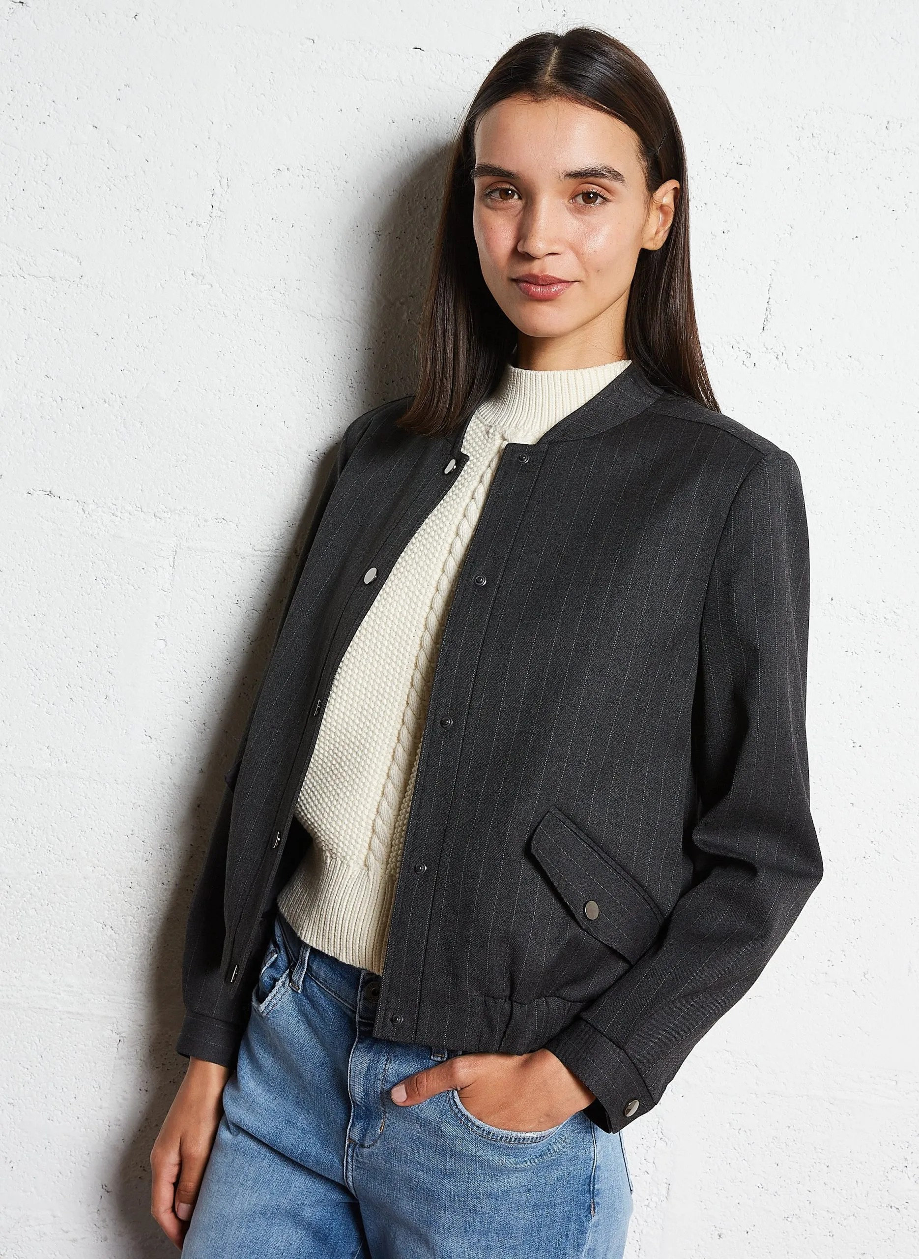 College-Blouson Grau CECILE