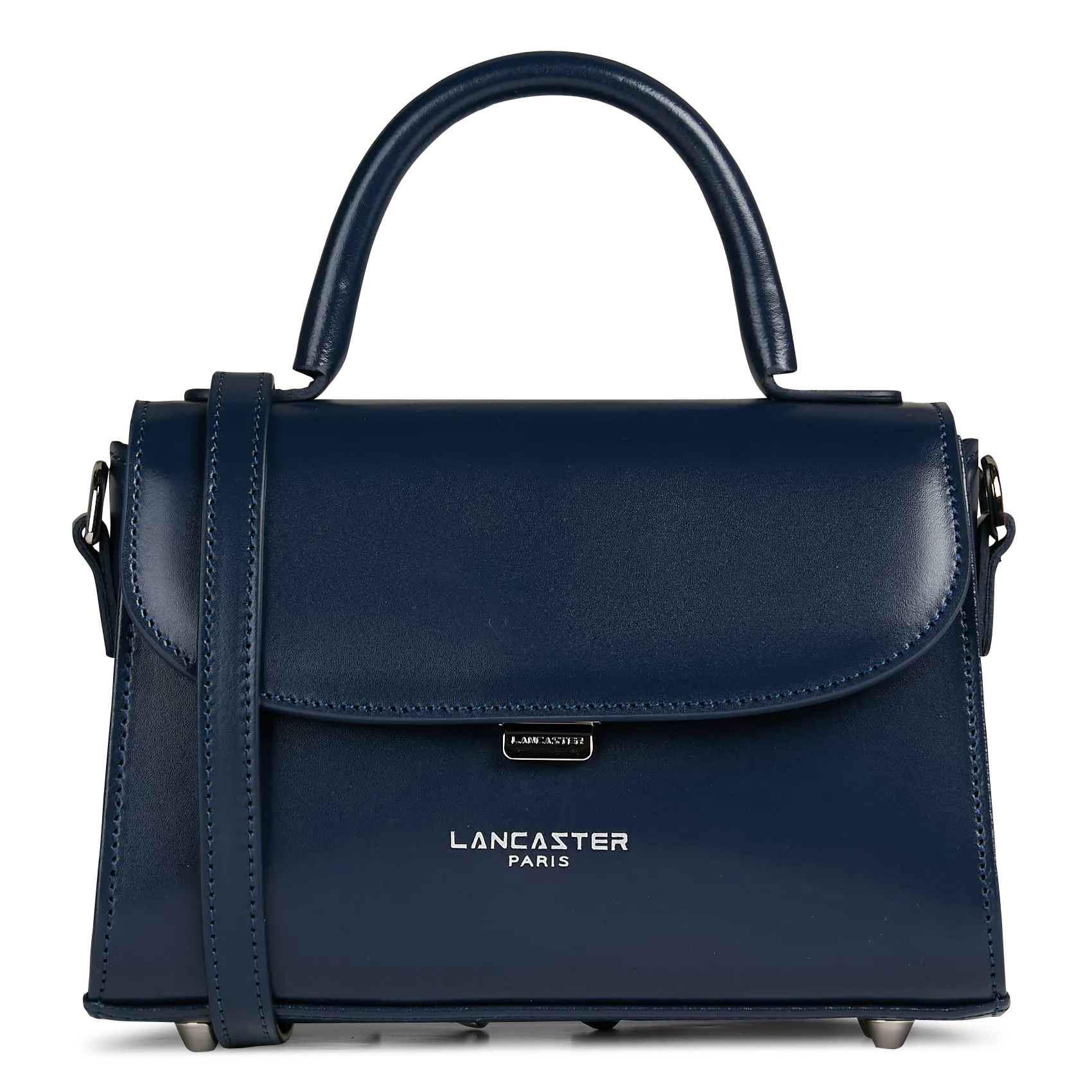 Geschnürte Beuteltasche aus strukturiertem Leder Blau SUAVE EVEN