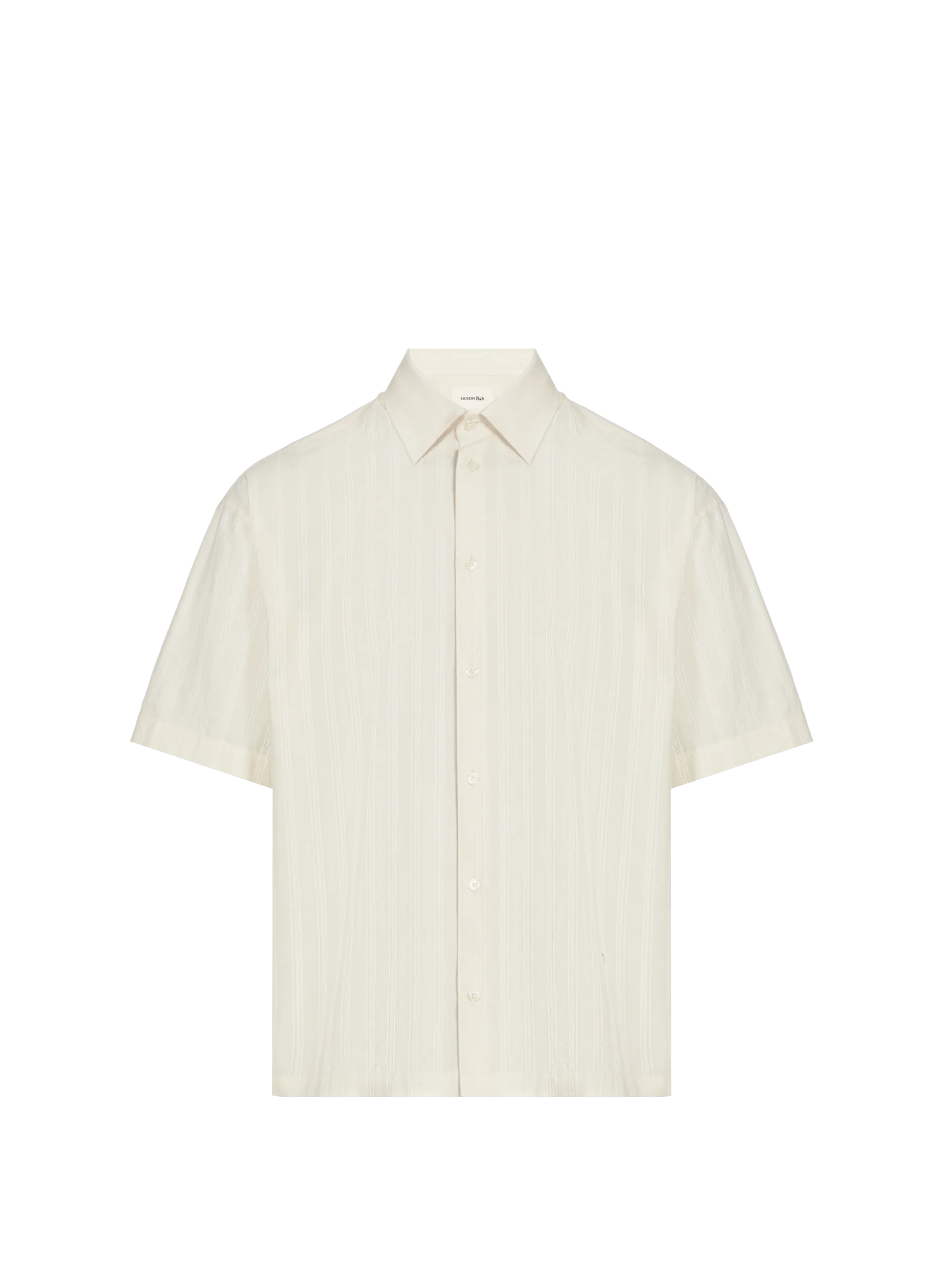 Klassisches Hemd mit Streifenmuster aus Baumwolle Weiss FIBER