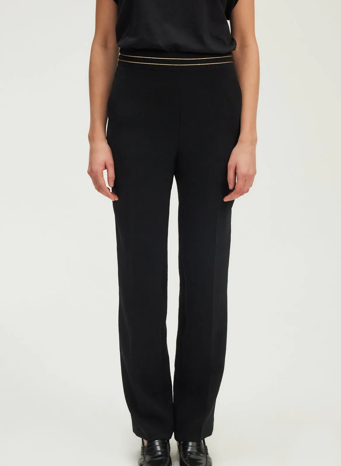 Bundfaltenhose Schwarz LASIA