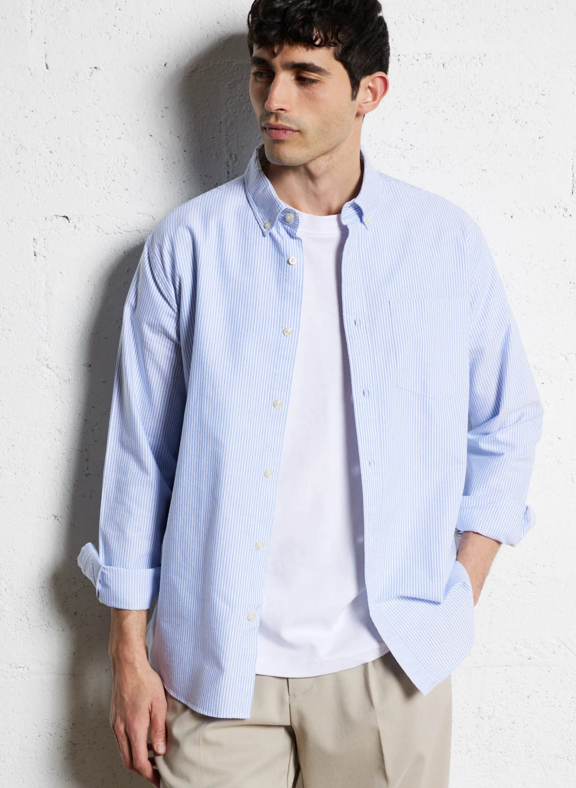 Baumwollhemd mit Print Blau RICK