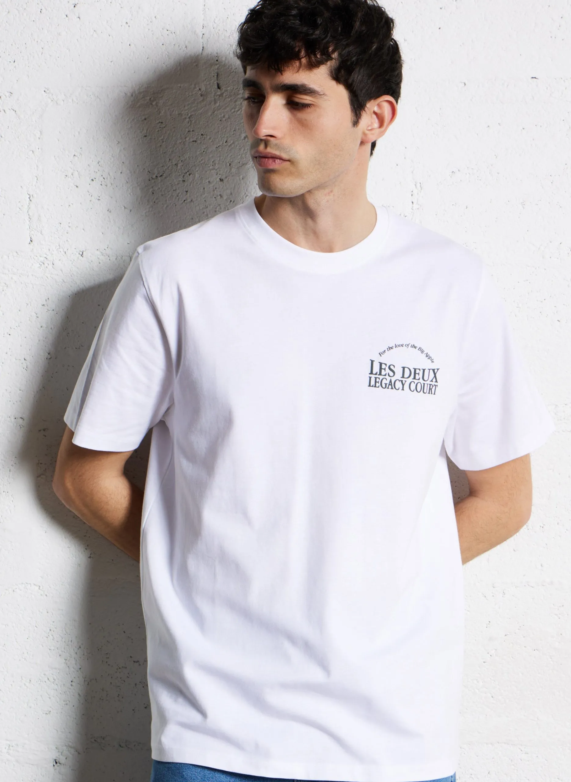 Kurzärmliges T-Shirt aus Bio-Baumwolle Weiss LEGACY COURT