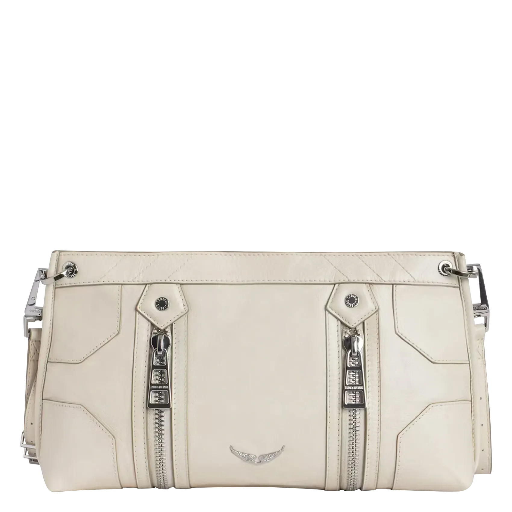 Umhängetasche aus Lackleder Weiss SUNNY MOODY