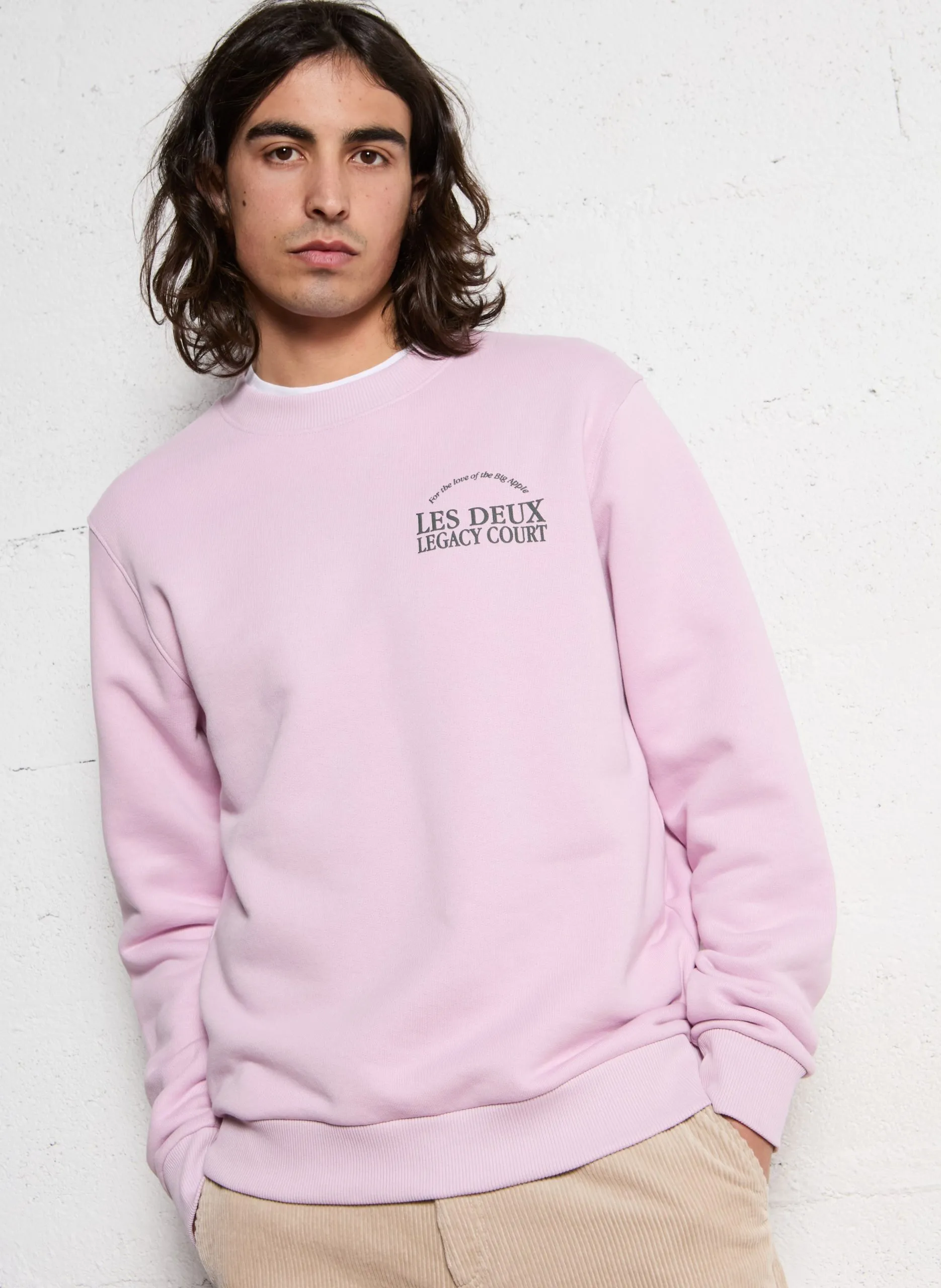 Regelmäßiger Sweatshirt mit Aufschrift Rosa LEGACY COURT
