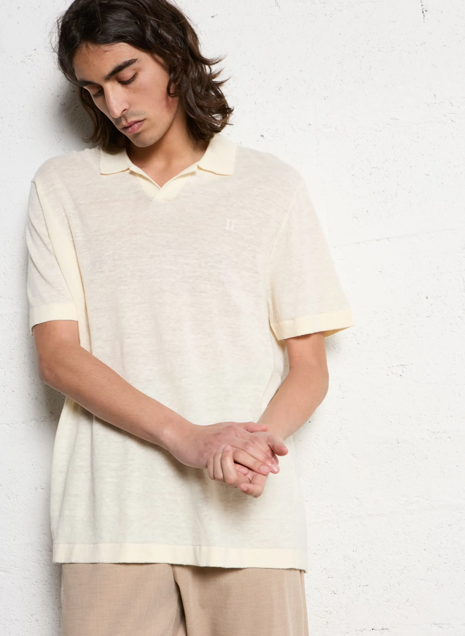 Poloshirt aus Leinen-Mix Beige EMMANUEL