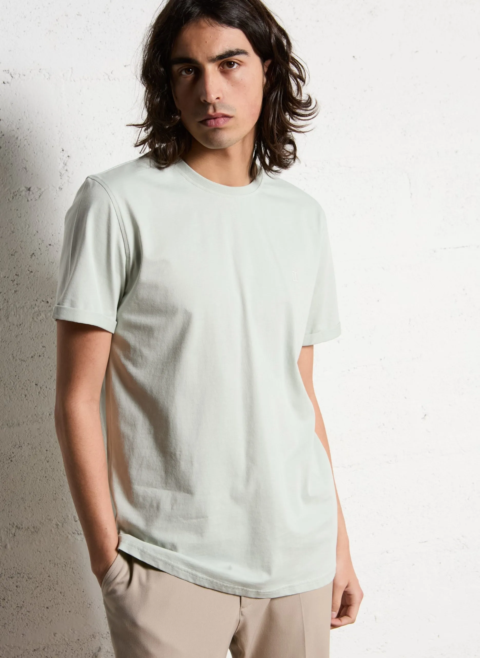 Melange T-Shirt aus Baumwolle Grun NORREGAARD