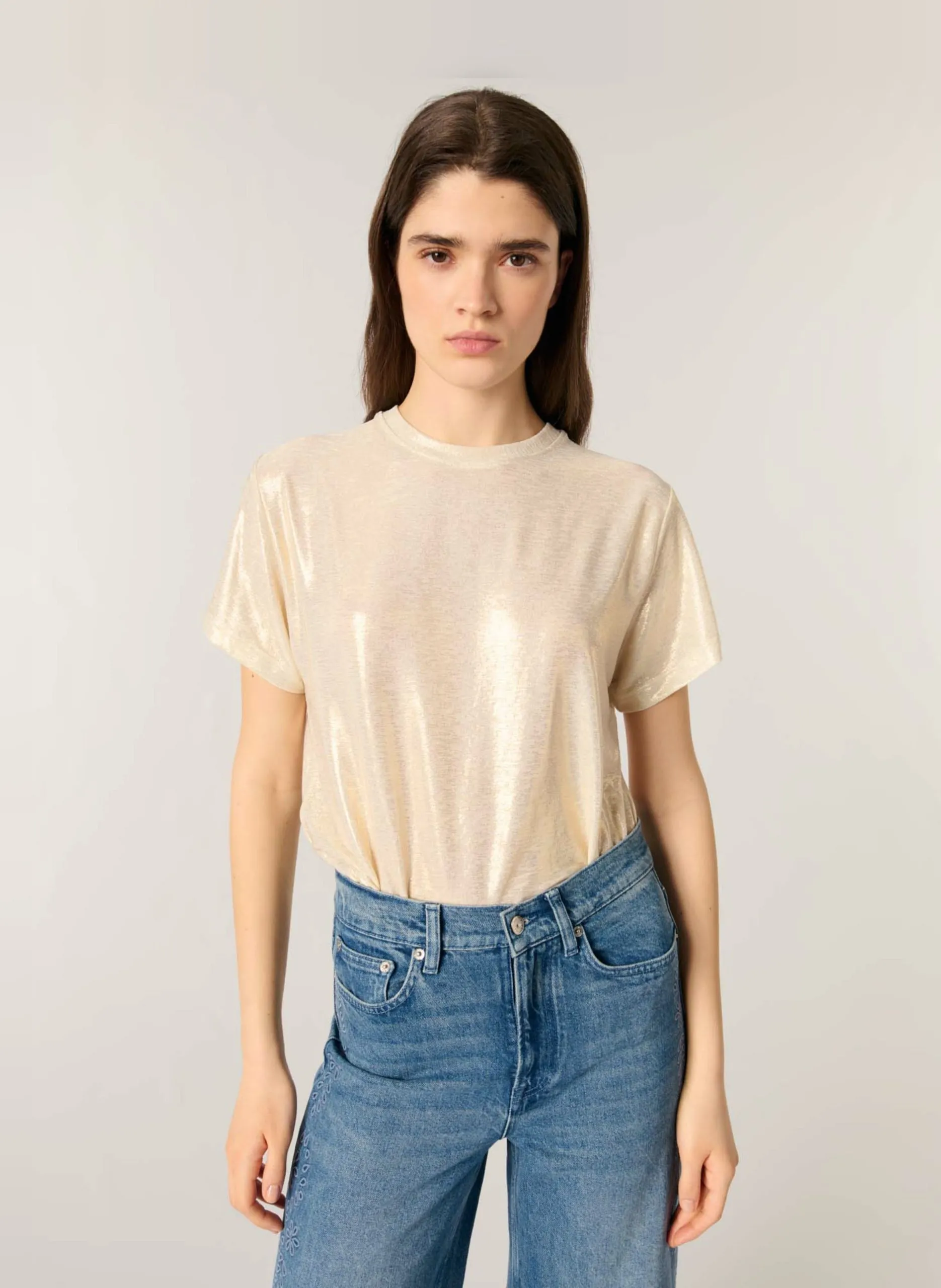 Bedrucktes Viskose-Top Golden