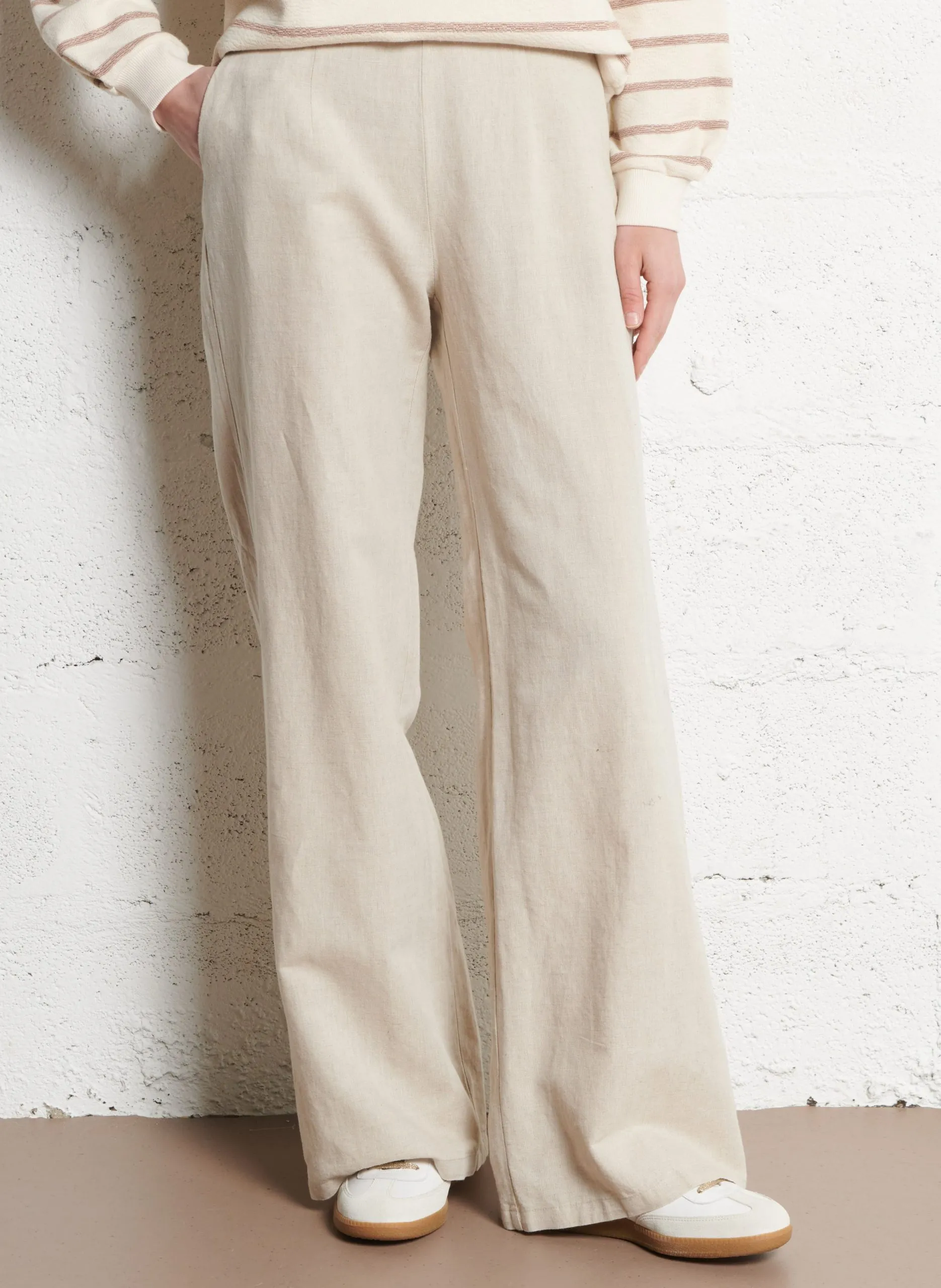 Leinenhose Beige