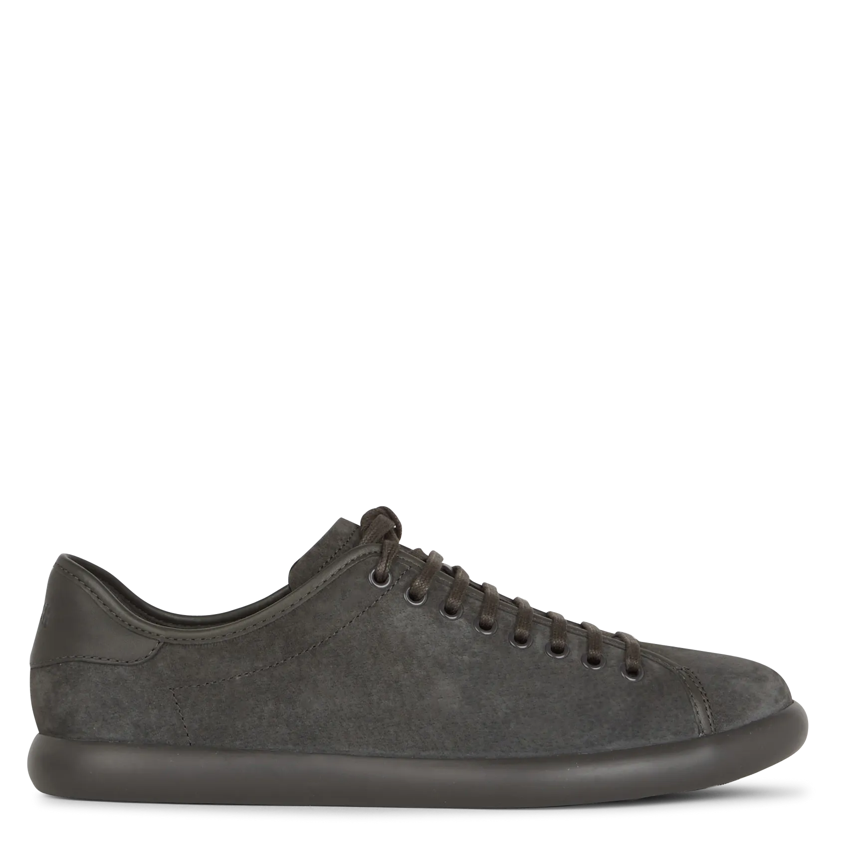 Niedrige Sneaker aus Nubukleder Grau