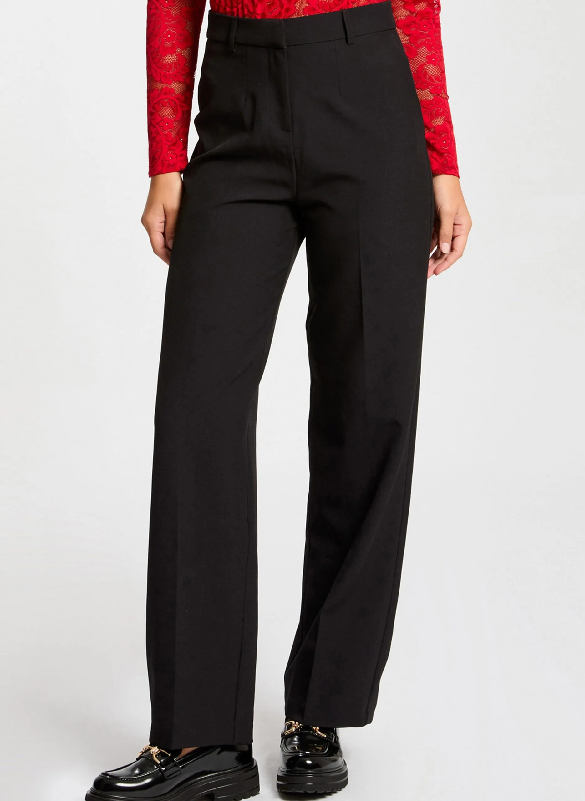 Bundfaltenhose - gerader Schnitt Braun 242-POYA.F