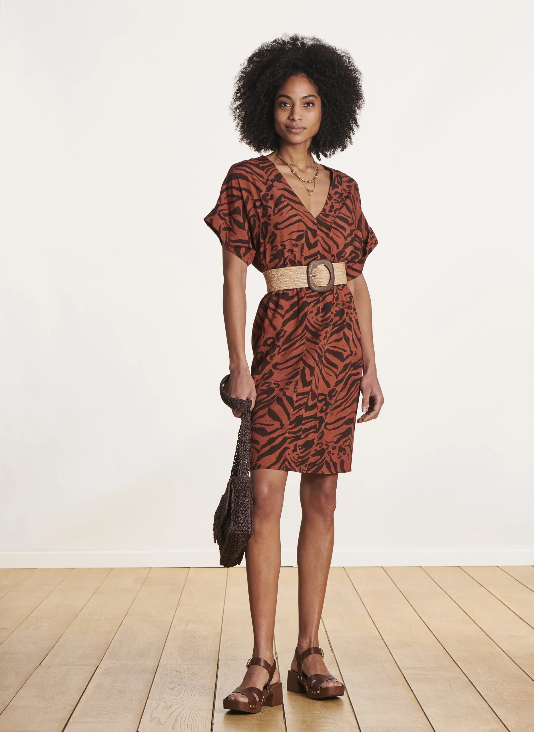 Bedrucktes Kleid Mehrfarbig