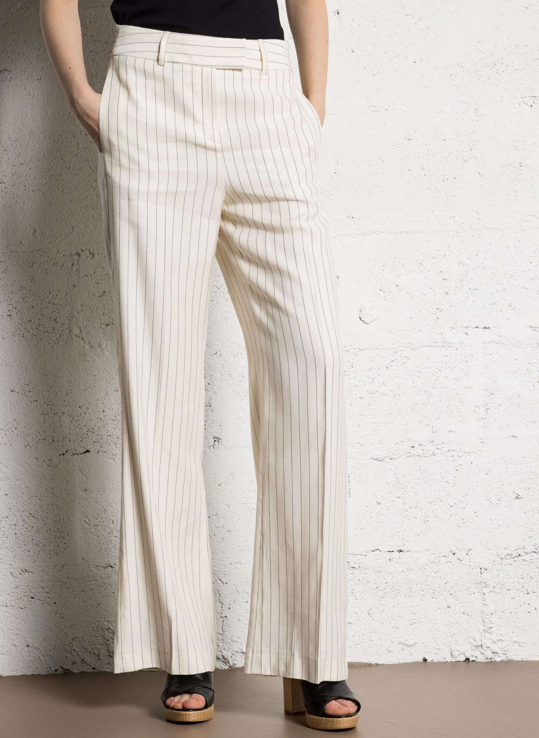 Gestreifte Anzughose Weiss LAYLA