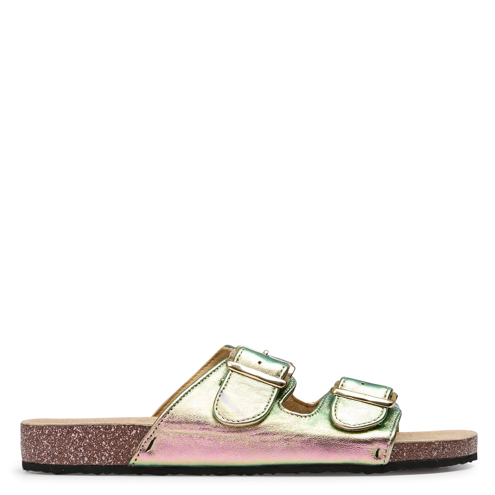 Avarca Berlin - Flache Ledersandalen mit Samt Mehrfarbig ODETTE