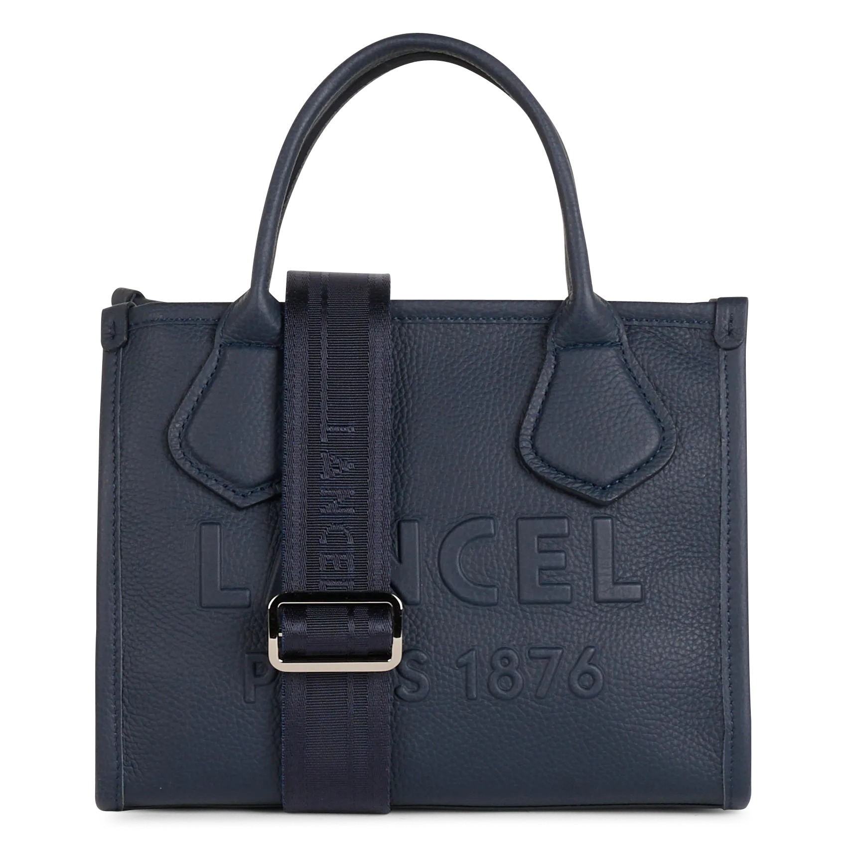 Handtasche aus genarbtem Leder mit Logoprägung Blau JOUR S