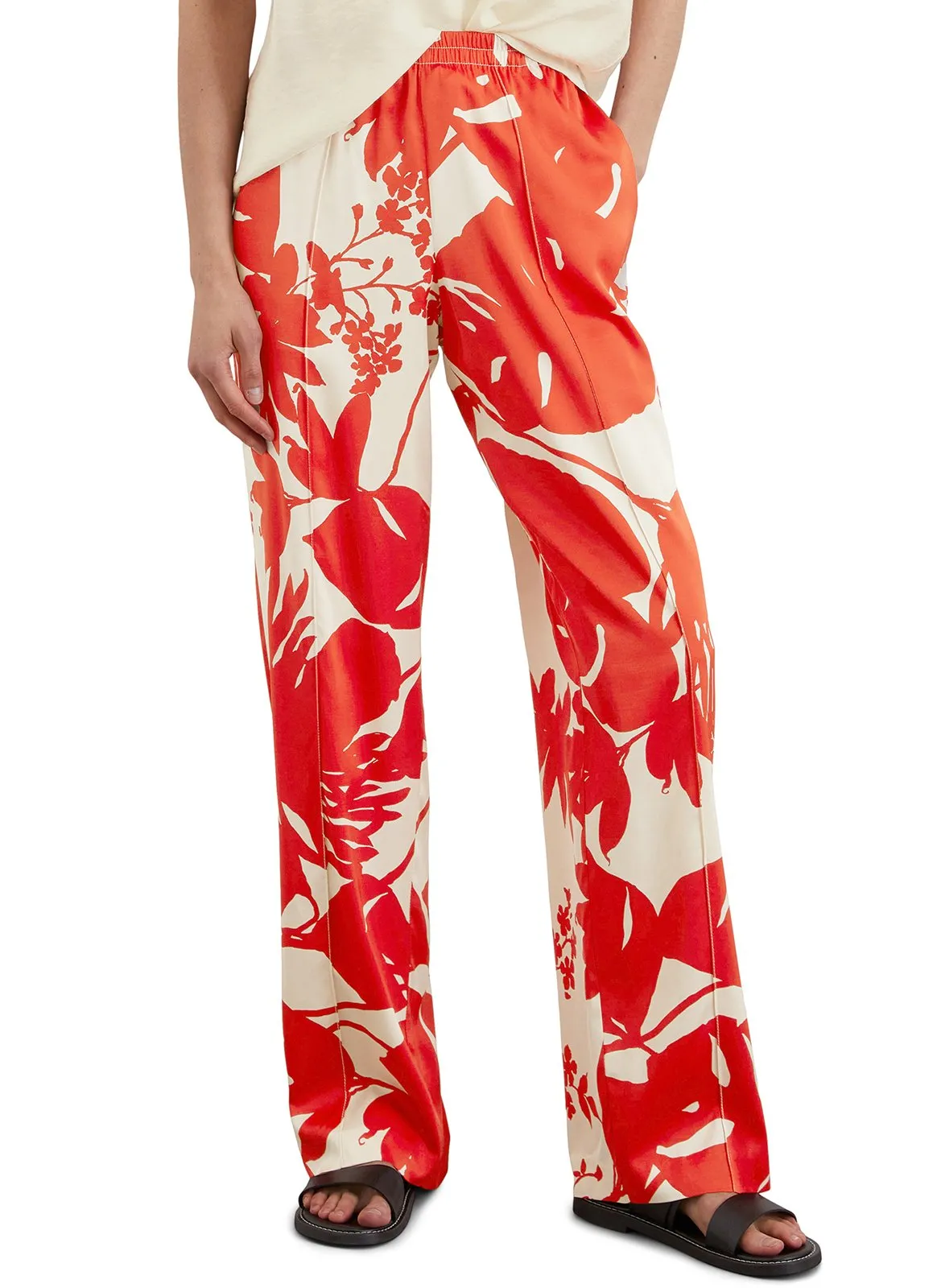 Gerade geschnittene Hose mit Motiven Mehrfarbig