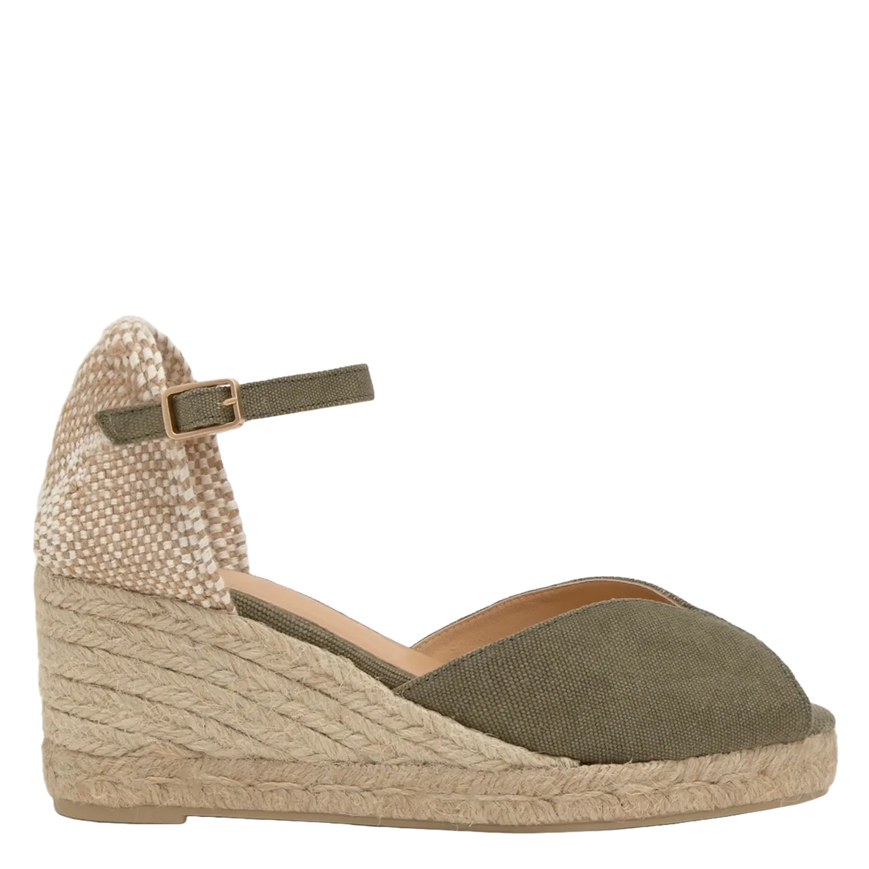 Sandalen mit Keilabsatz Grun BIANCA