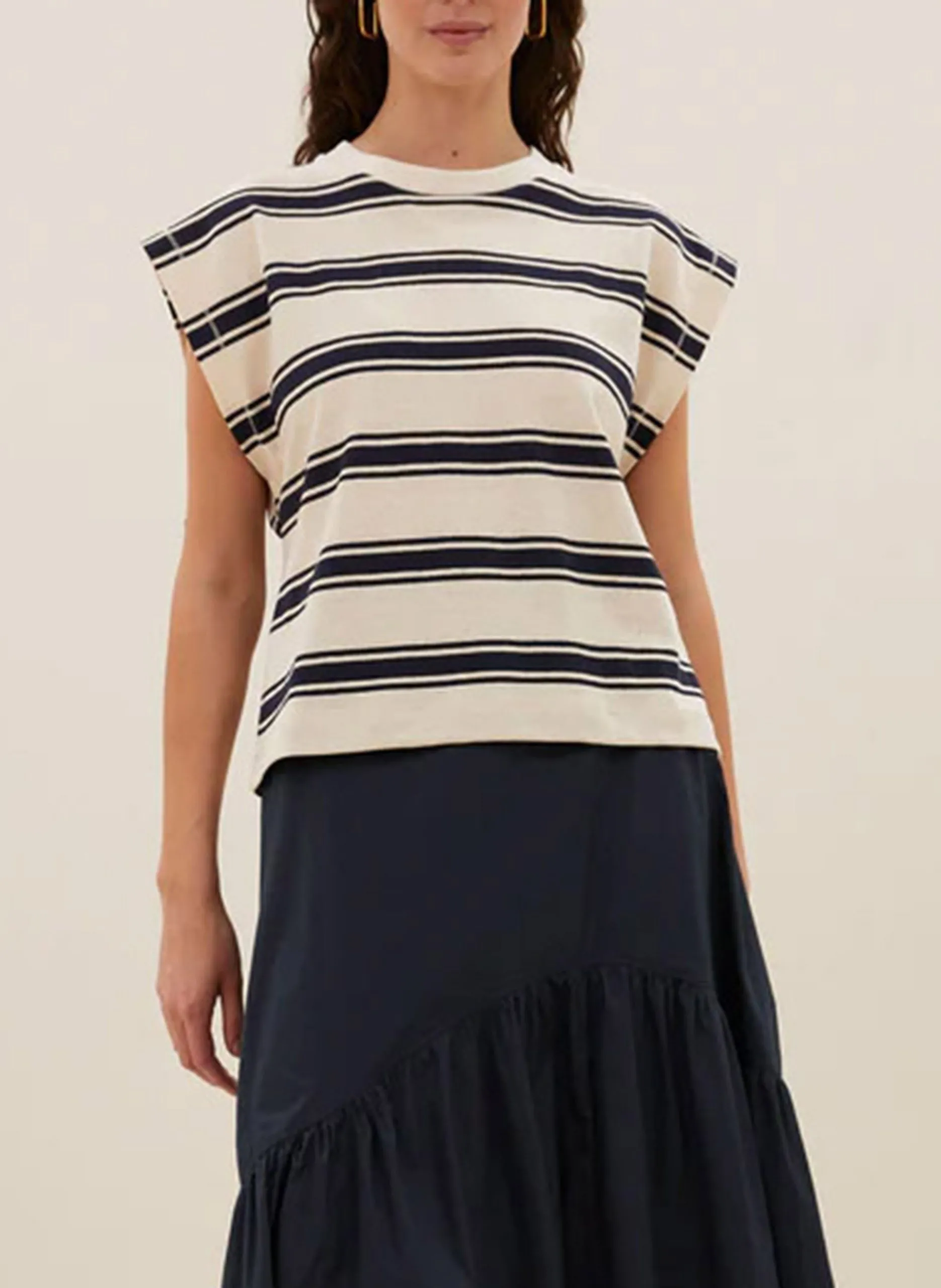 Gestreiftes T-Shirt aus Bio-Baumwolle Blau MASON