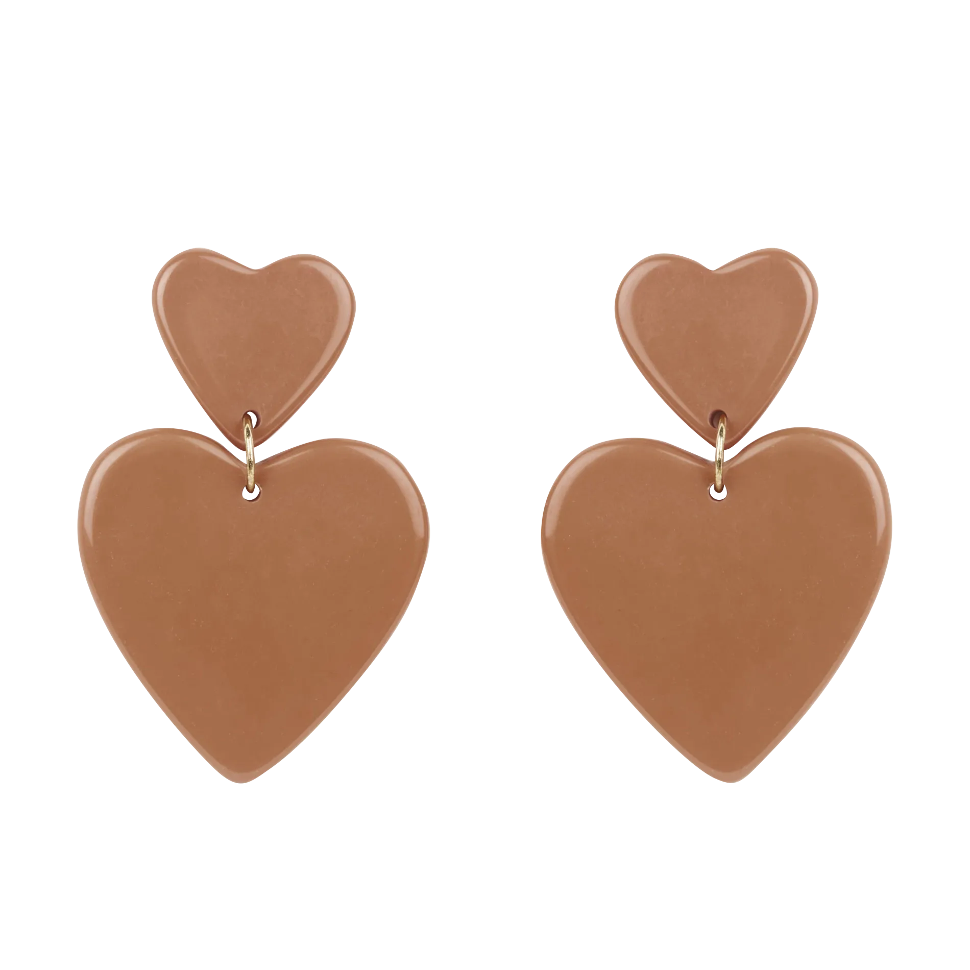 Durchbohrte Herzohrringe Orange THEOPHILE