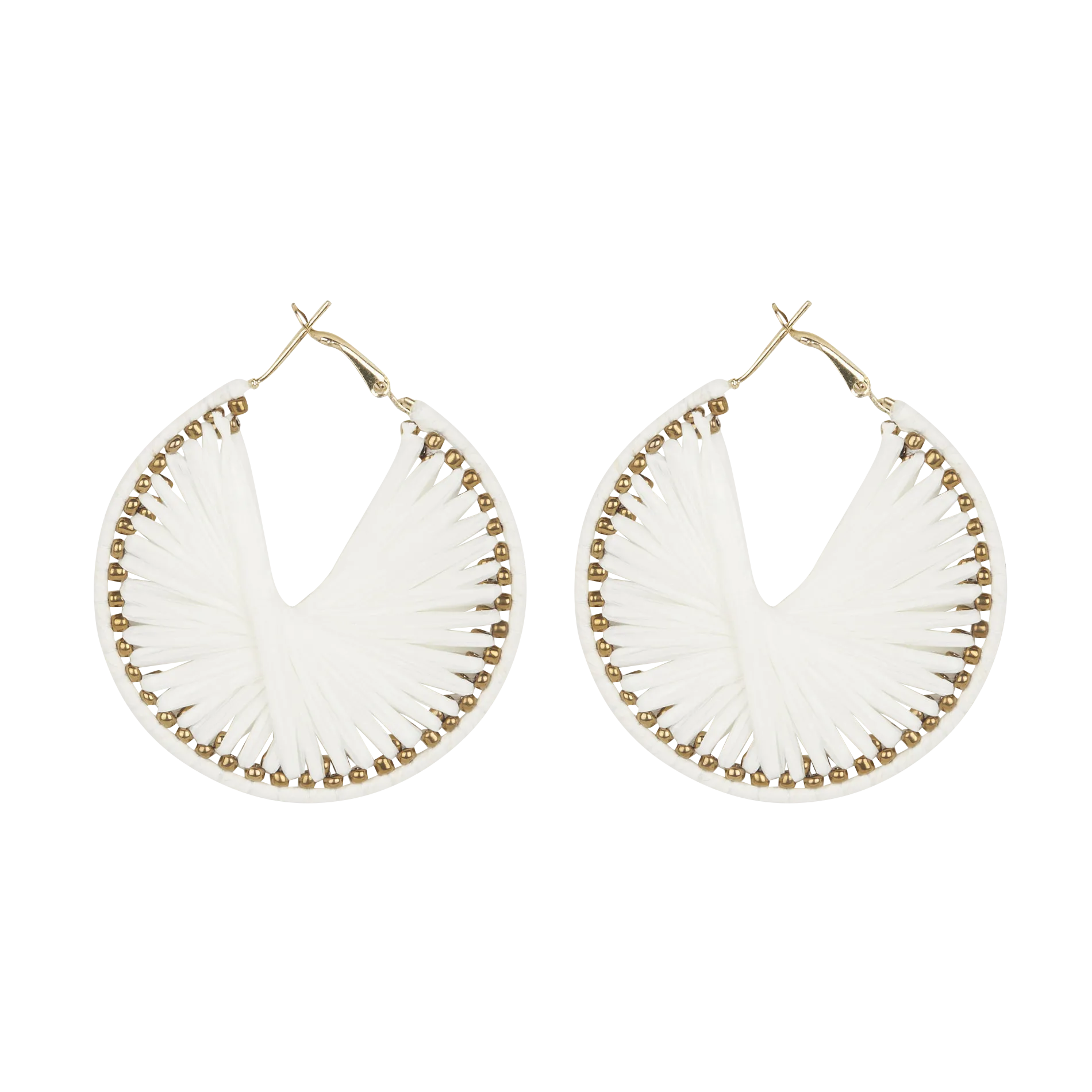 Kreolen aus geflochtenem Bast Weiss GABRIELA