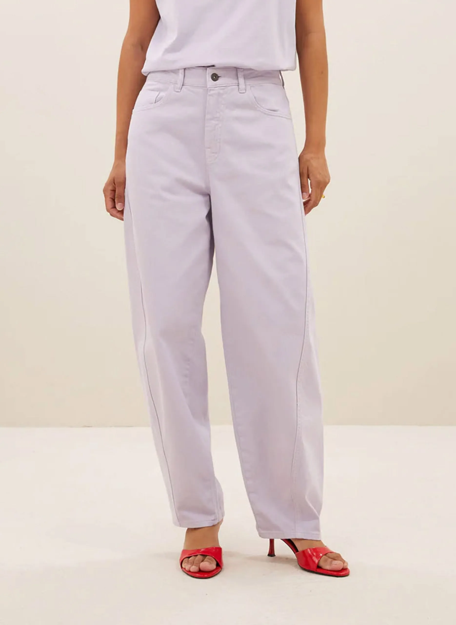 Weite High Waist Jeans Violett BEGUM