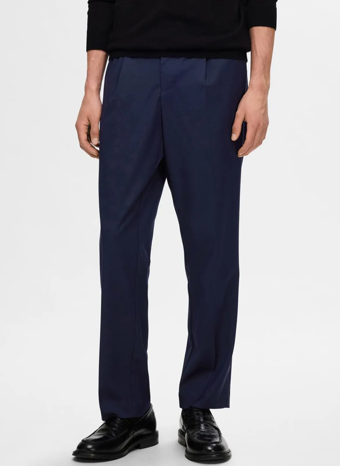 Gerade geschnittene Faltenhose Blau LEROY