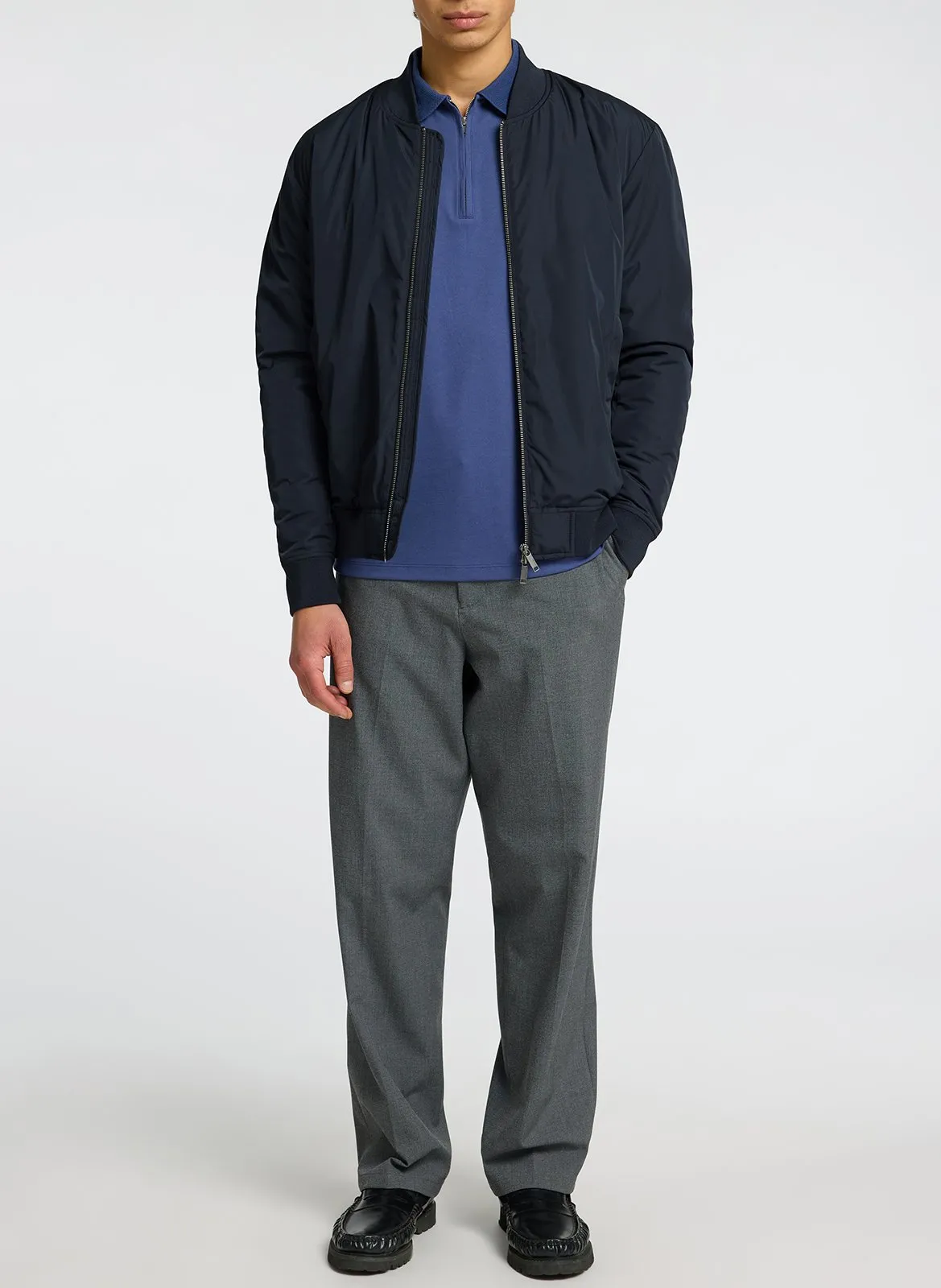 Gerade geschnittene Jacke mit Stehkragen Blau ARCHIVE