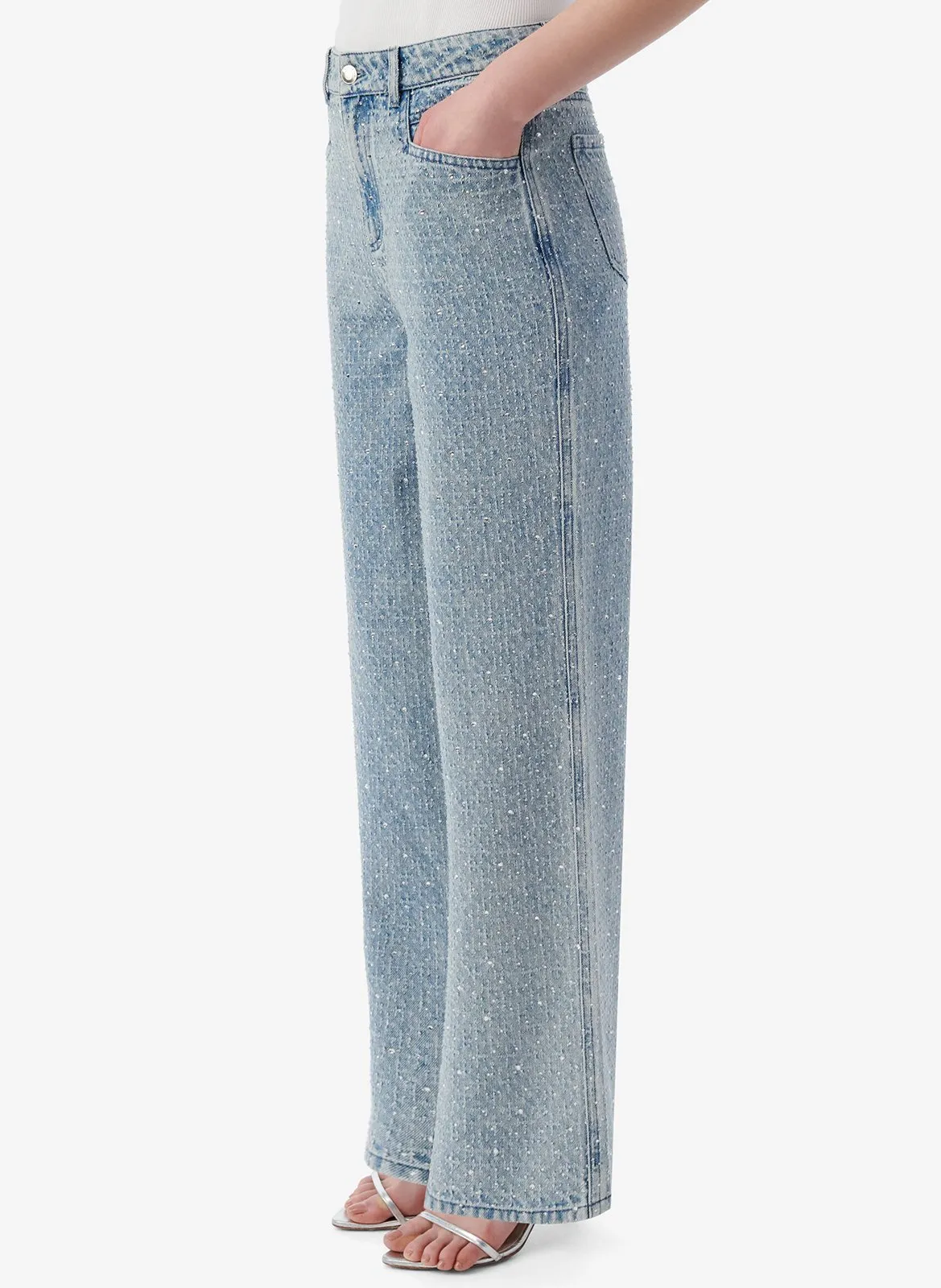Jeans mit Strass aus Baumwollmischung Blau DALOU