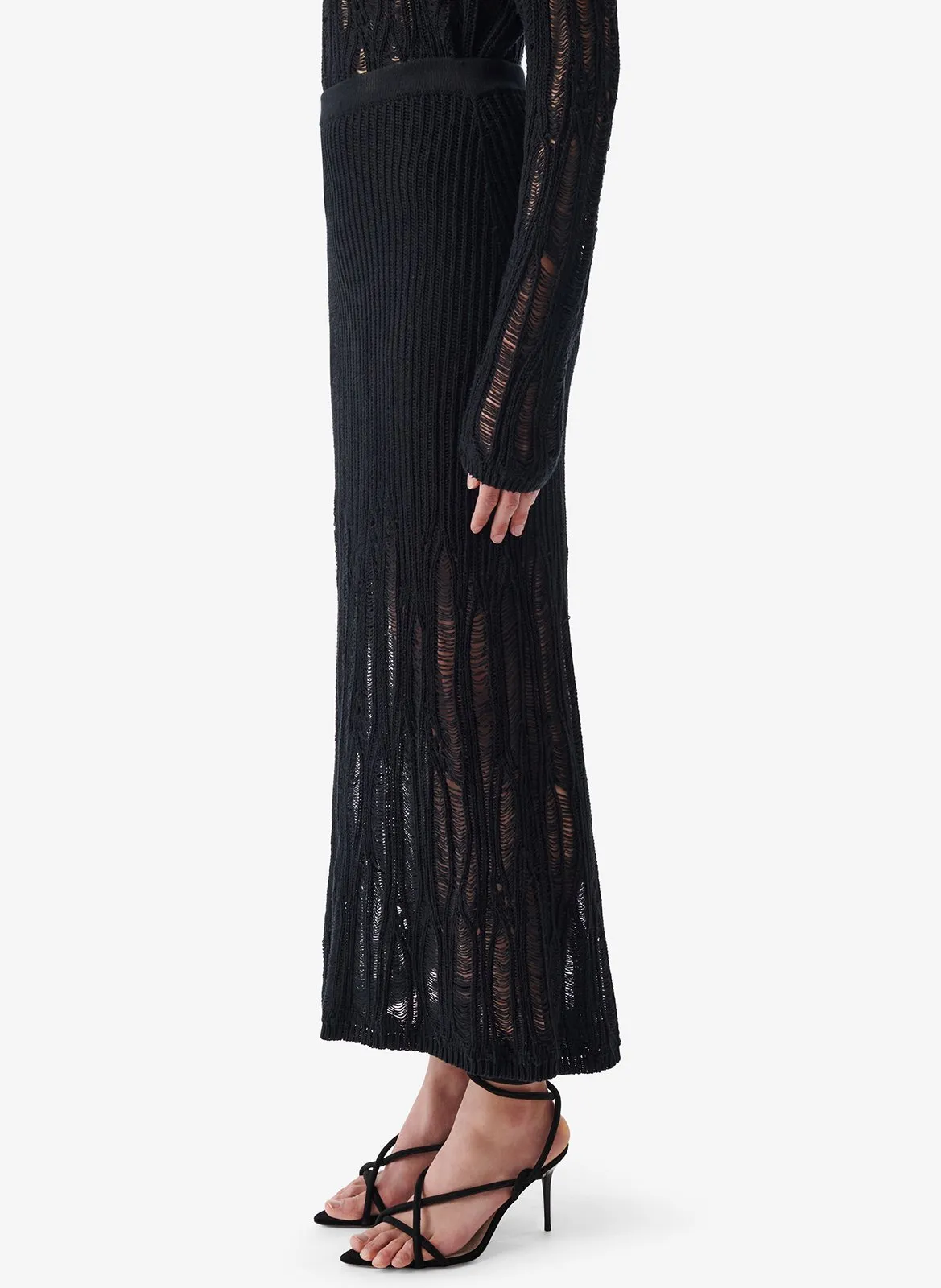 Halblanger Strickrock Schwarz LUCIA