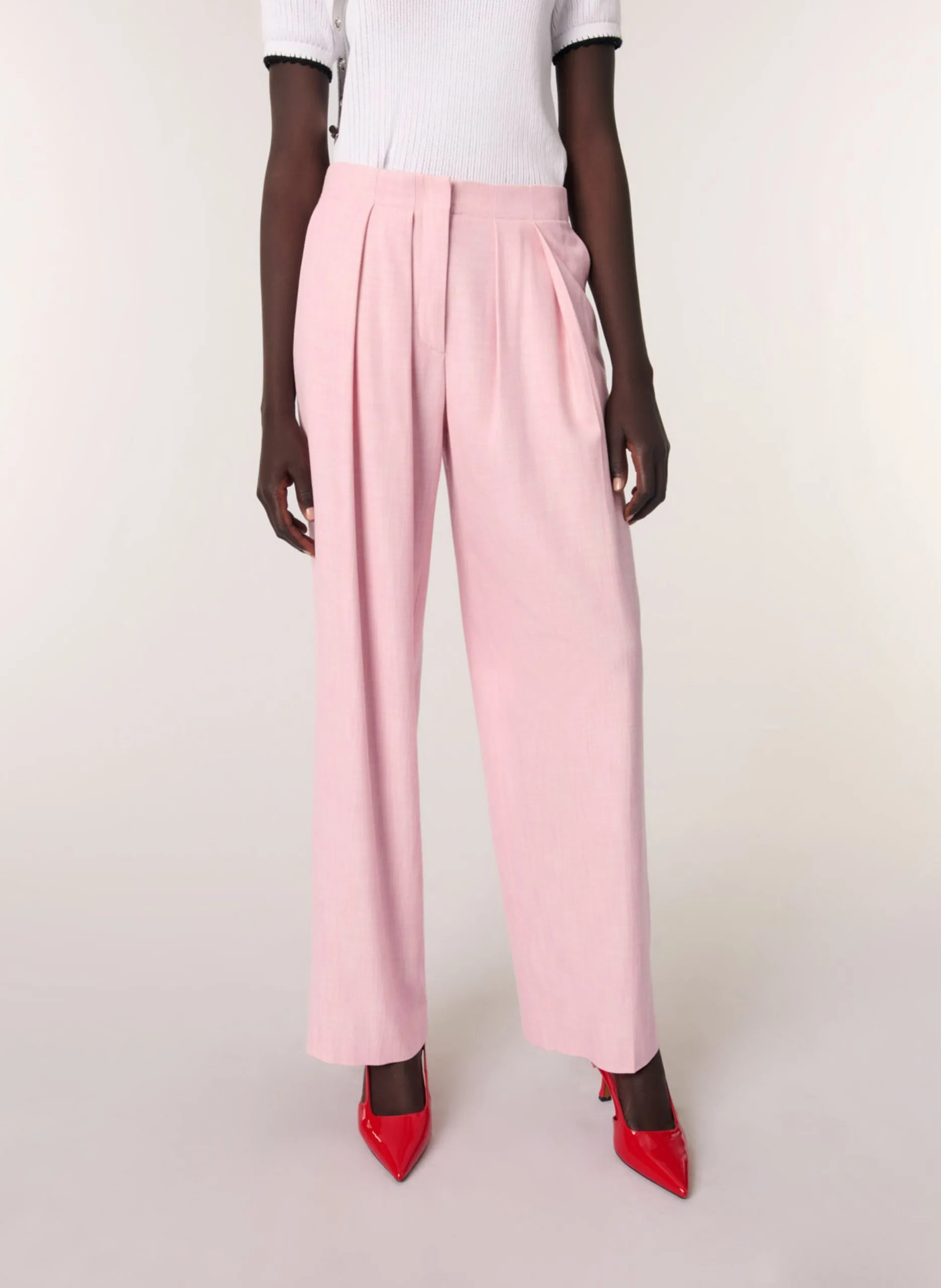 Weit geschnittene Kostümhose Rosa