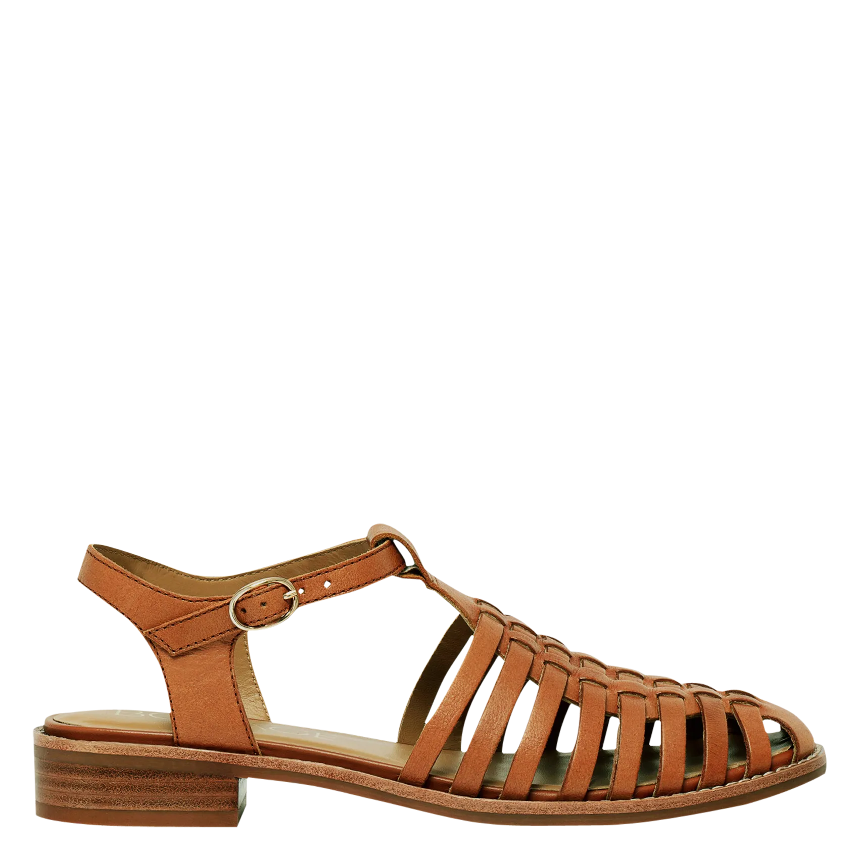 Avarca Berlin - Flache Ledersandalen mit Samt Braun GINGER
