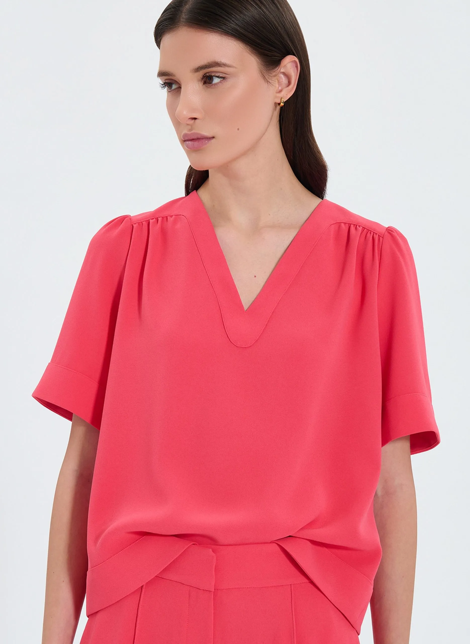 Effy - Oberteil mit V-Ausschnitt Rosa TAHIEL