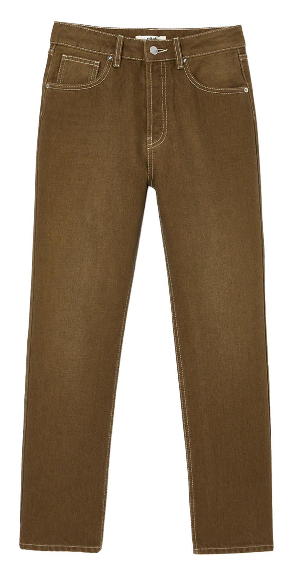Csally - Gerade geschnittene Baumwollhose Braun YOUSSRA