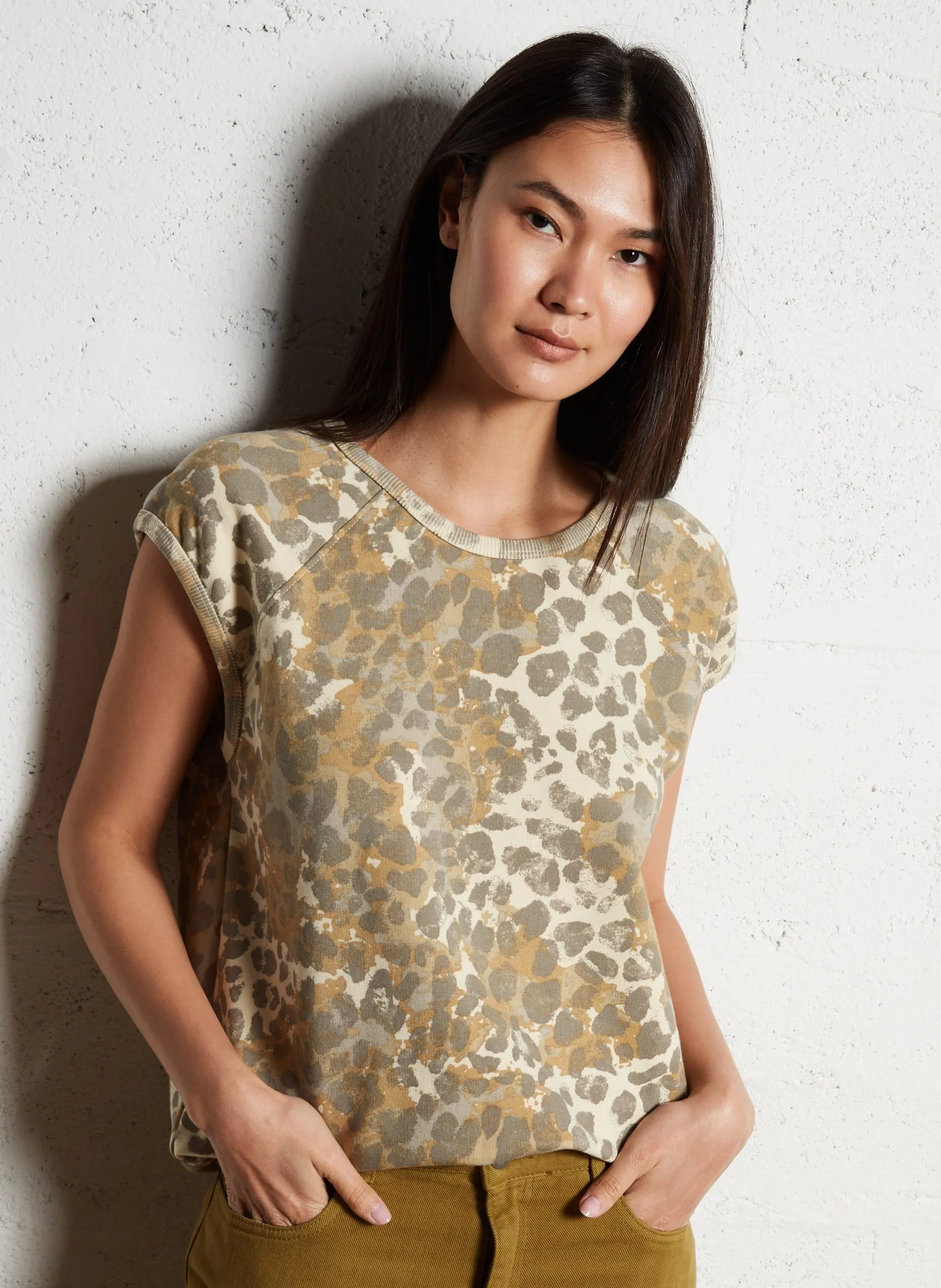 Bio-Baumwollmischung bedruckter Sweatshirt Beige SIROP