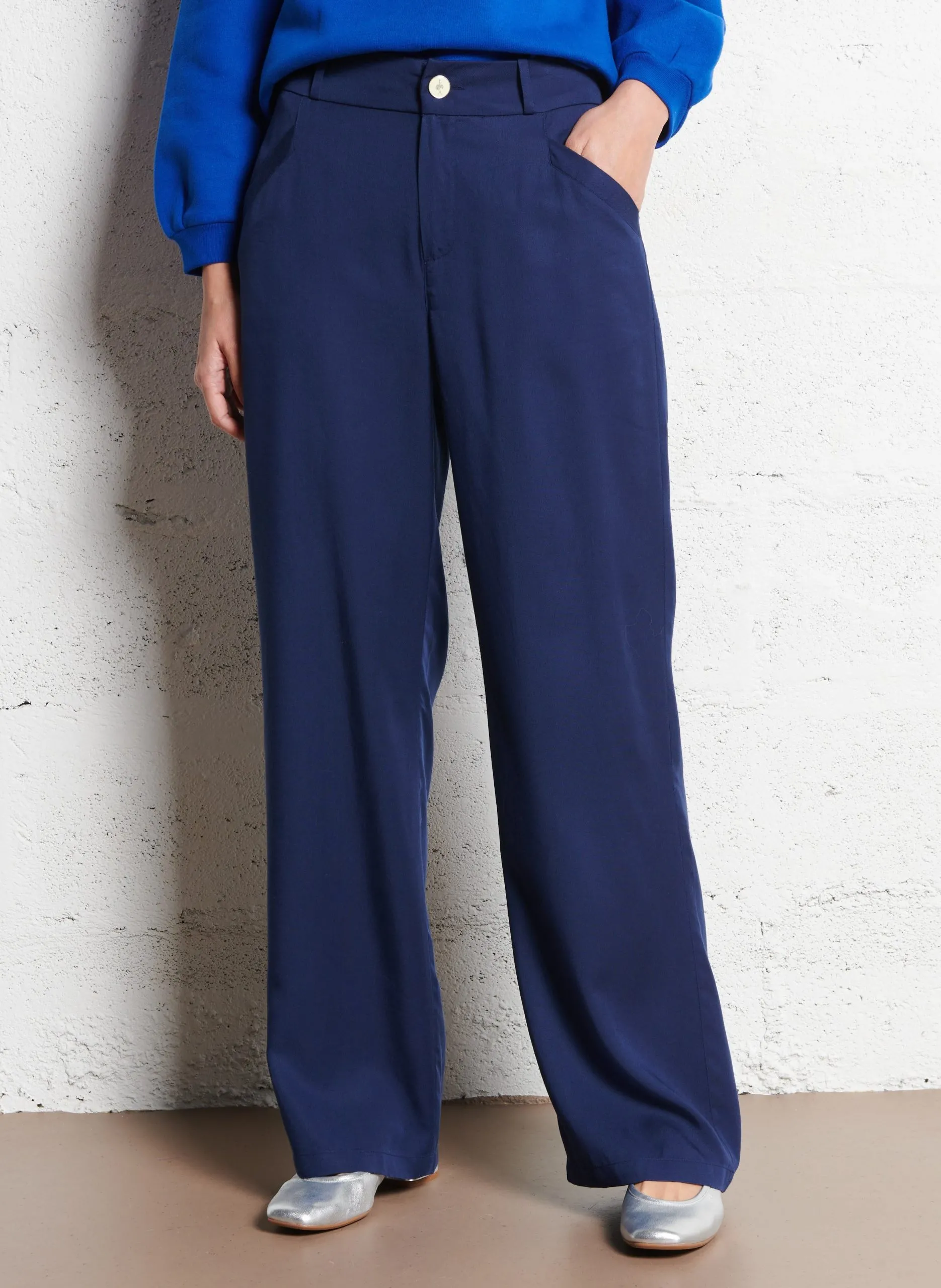 Bundfaltenhose Blau PAULINA