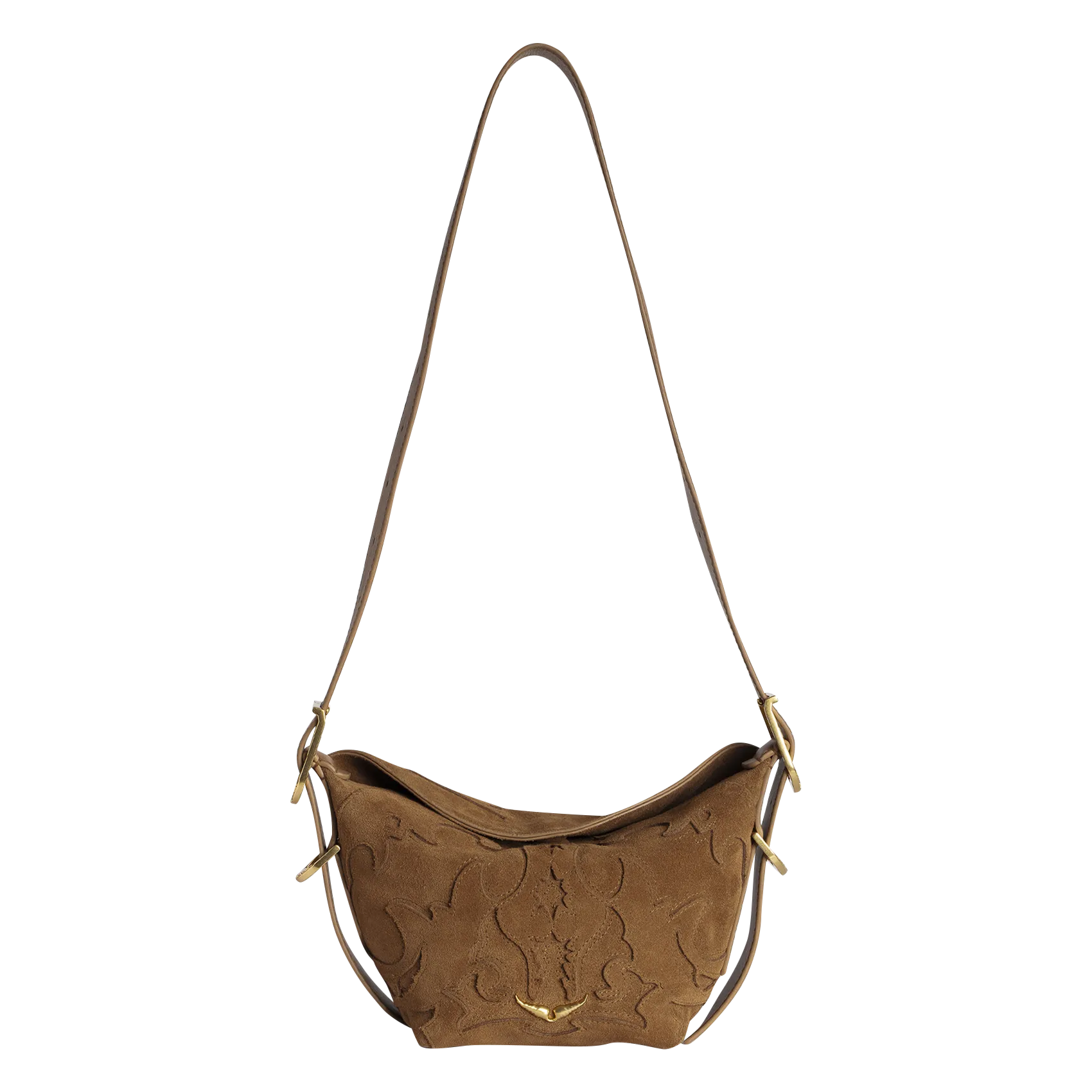 Tasche aus Veloursleder Braun BABY JANE