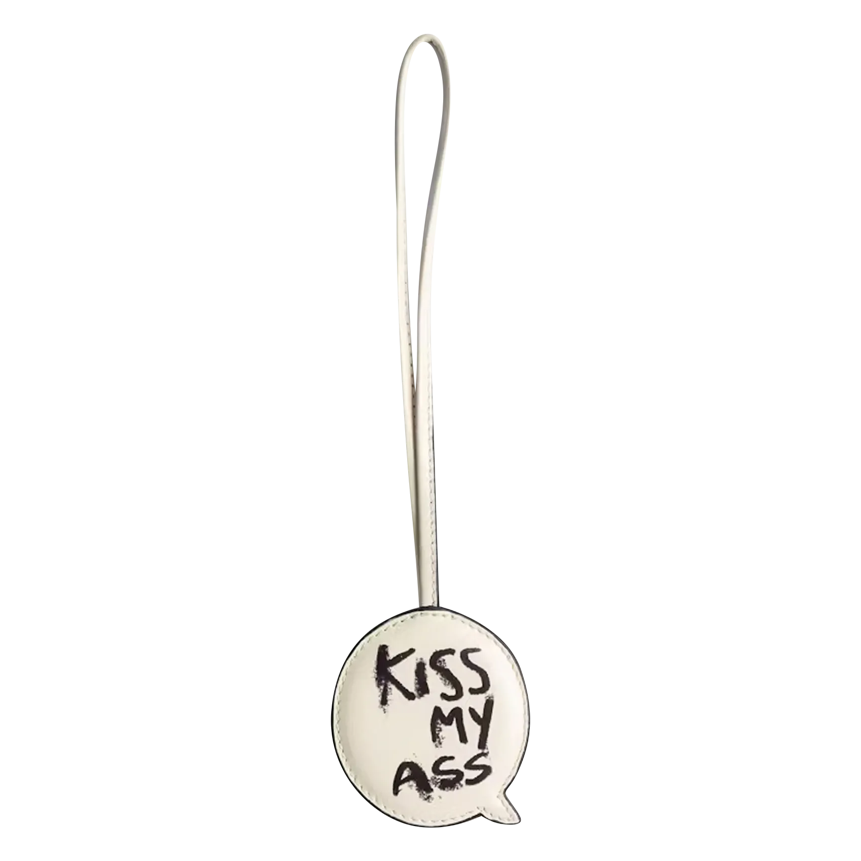 Lederanhänger Weiss KISS