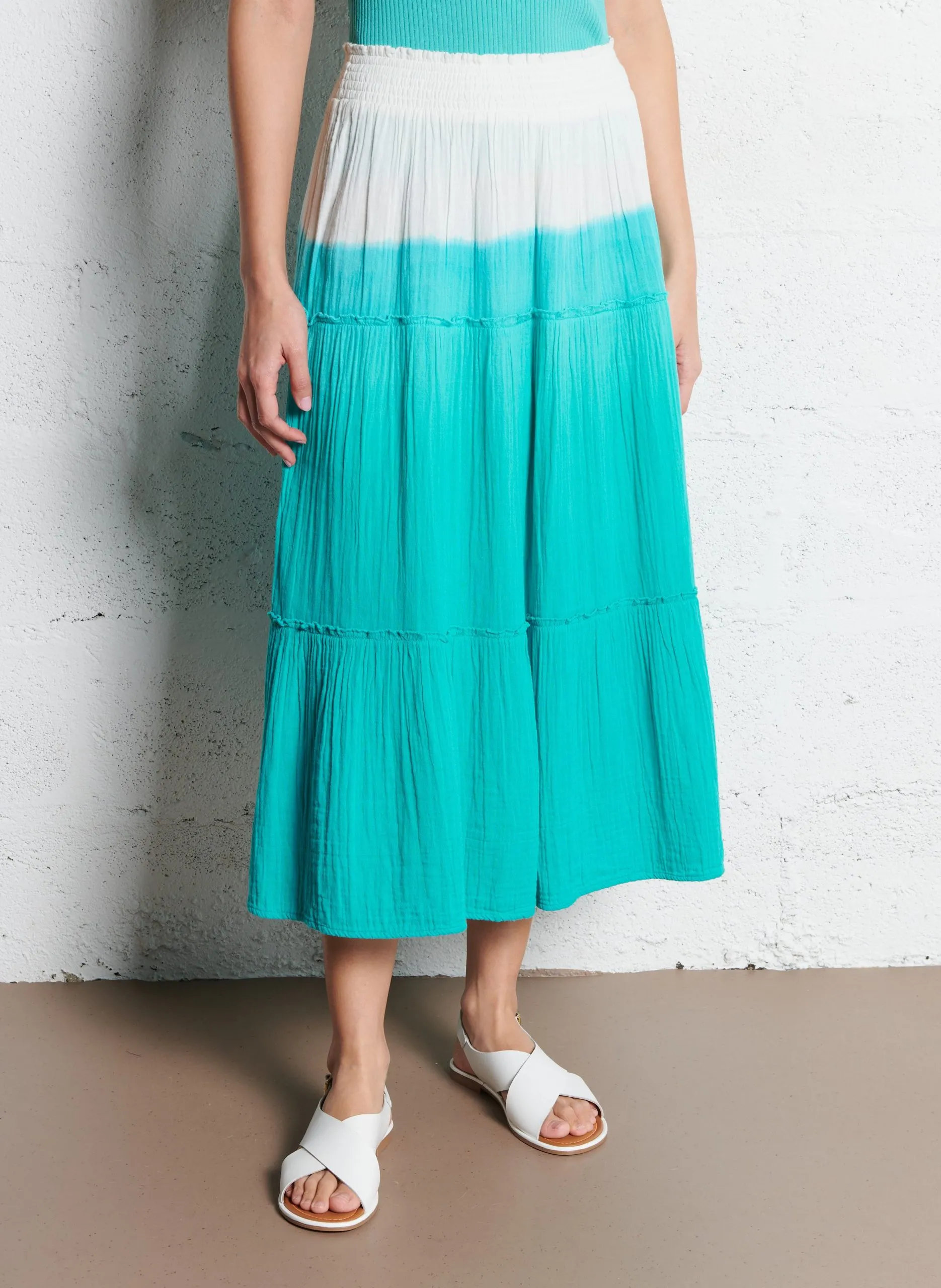 Ausgestellter Midirock mit Print Grun JOLY