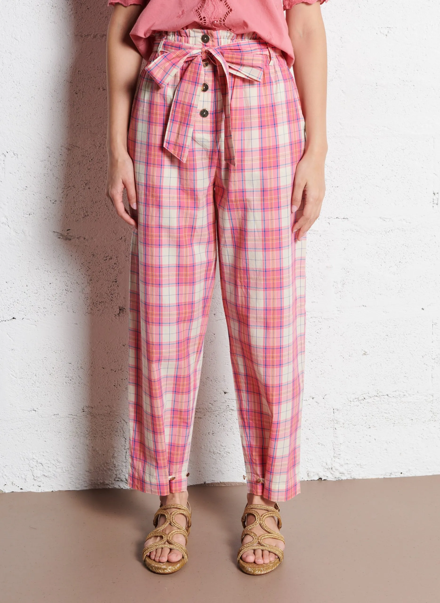 Gerade geschnittene Baumwollhose Mehrfarbig PIERRE