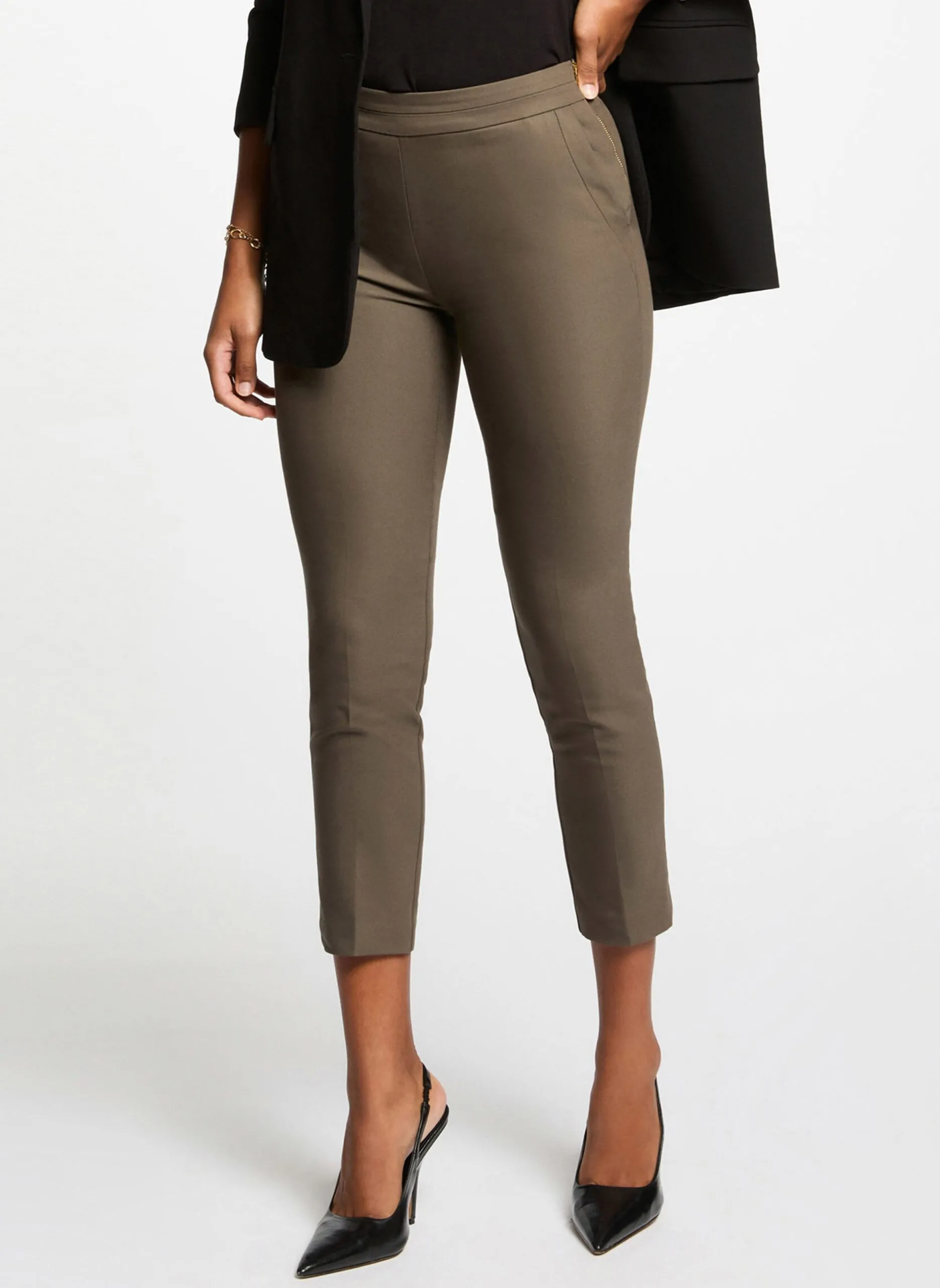 Slimfit-Hose aus Lederimitat Schwarz 211-PROSY.F