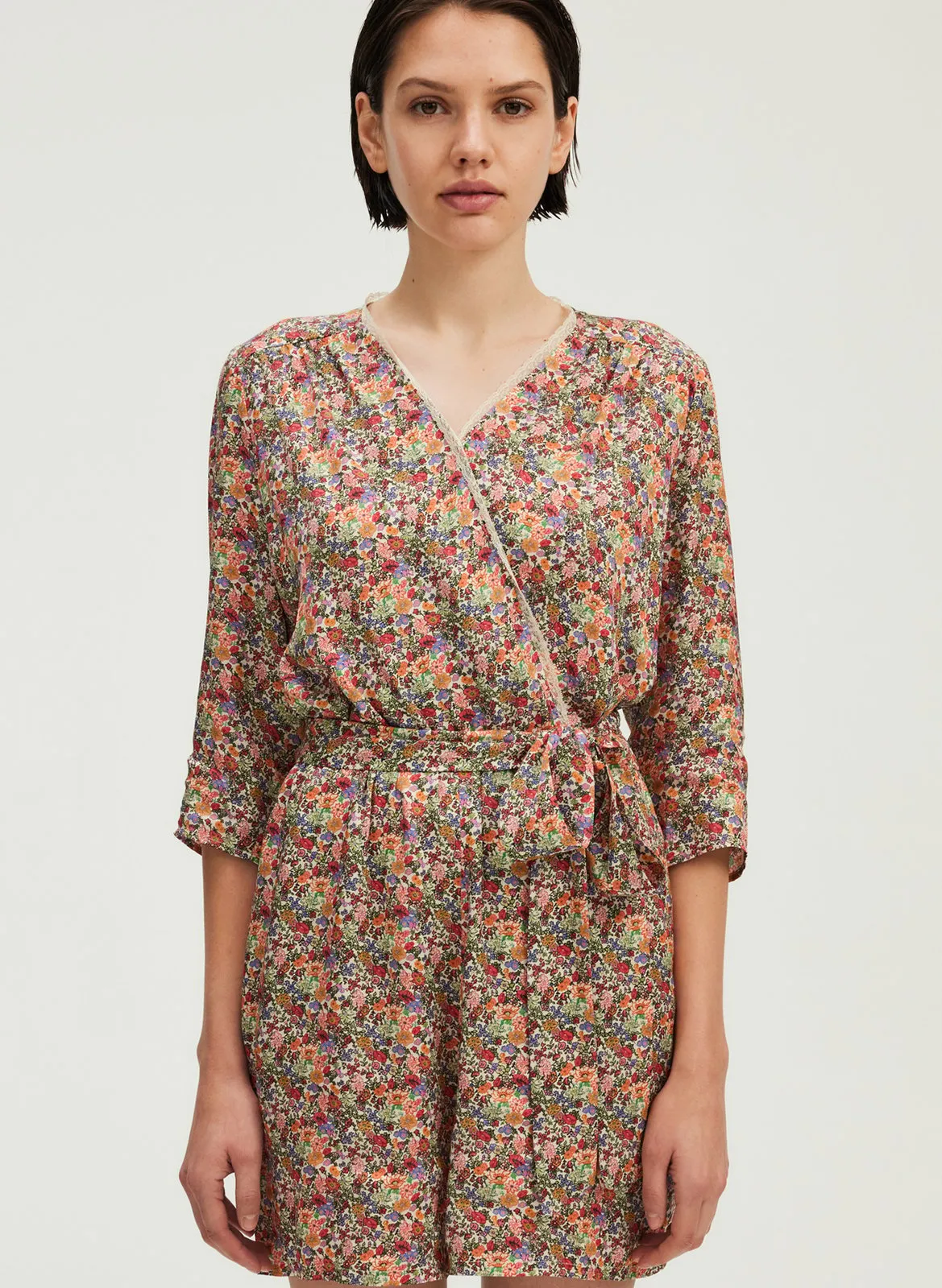 Bedruckter Playsuit Schwarz LELI