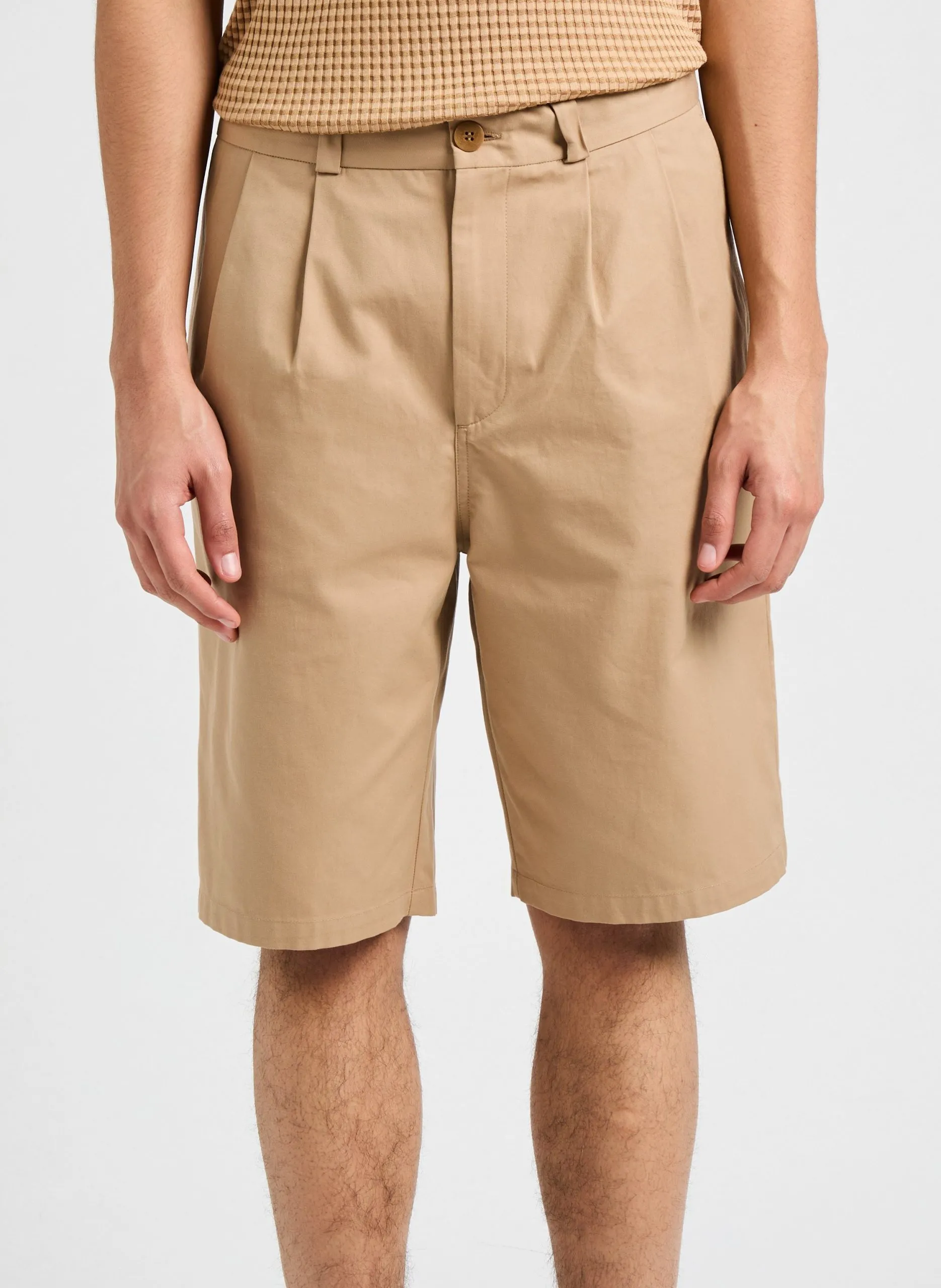 Baumwoll-Bermudas Beige