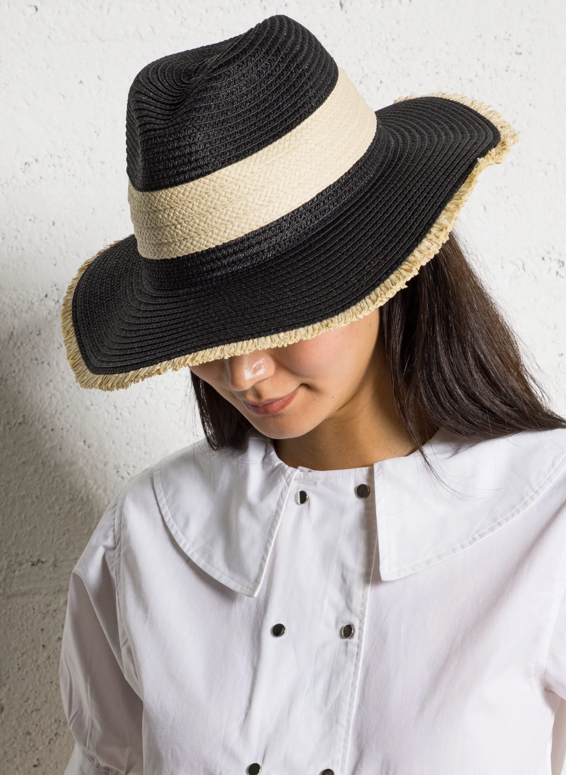 Geflochtener Hut Schwarz ANGELINA