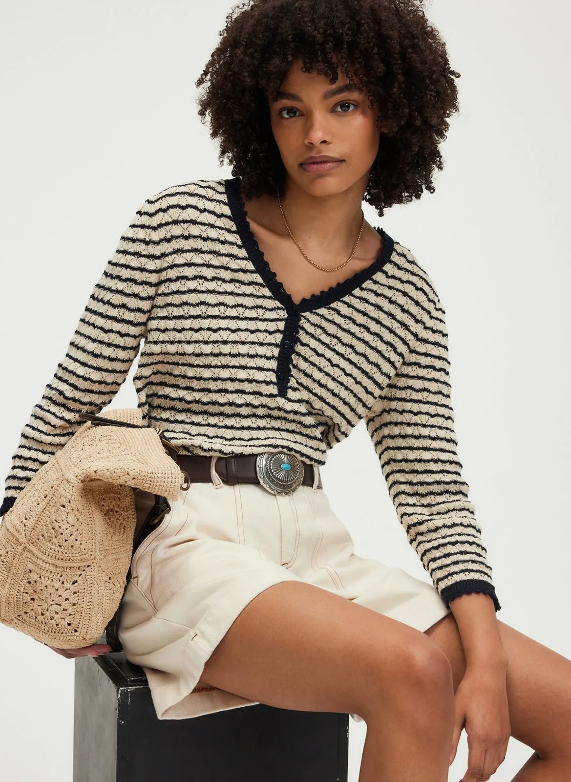 Baumwollpullover Blau JINETTE