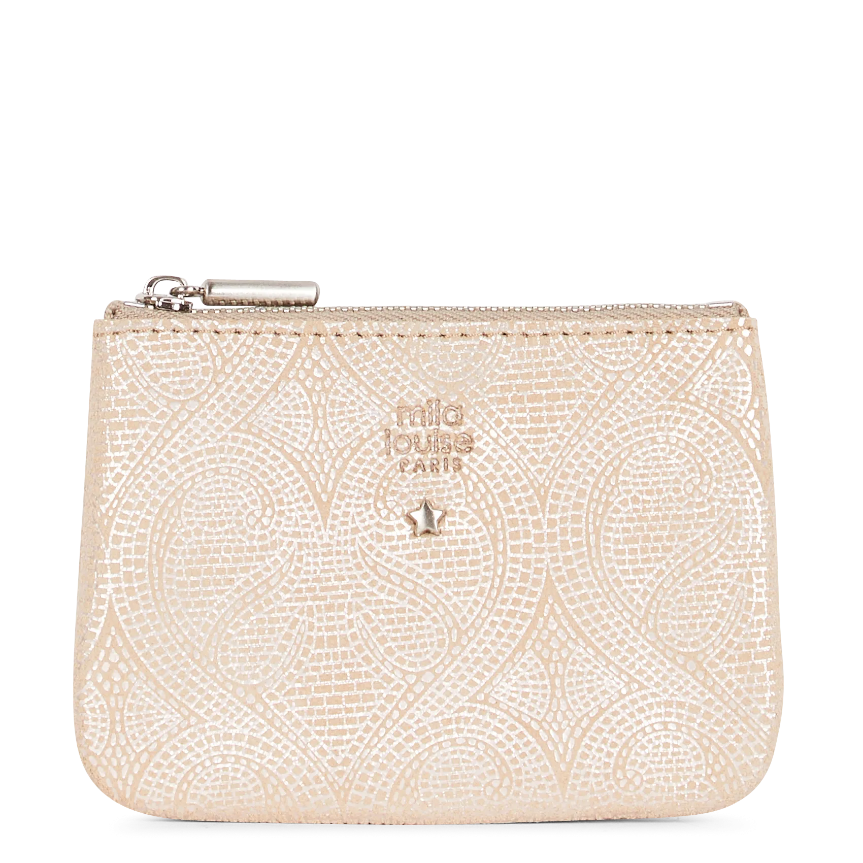 Leder-Geldbeutel Beige BRINY